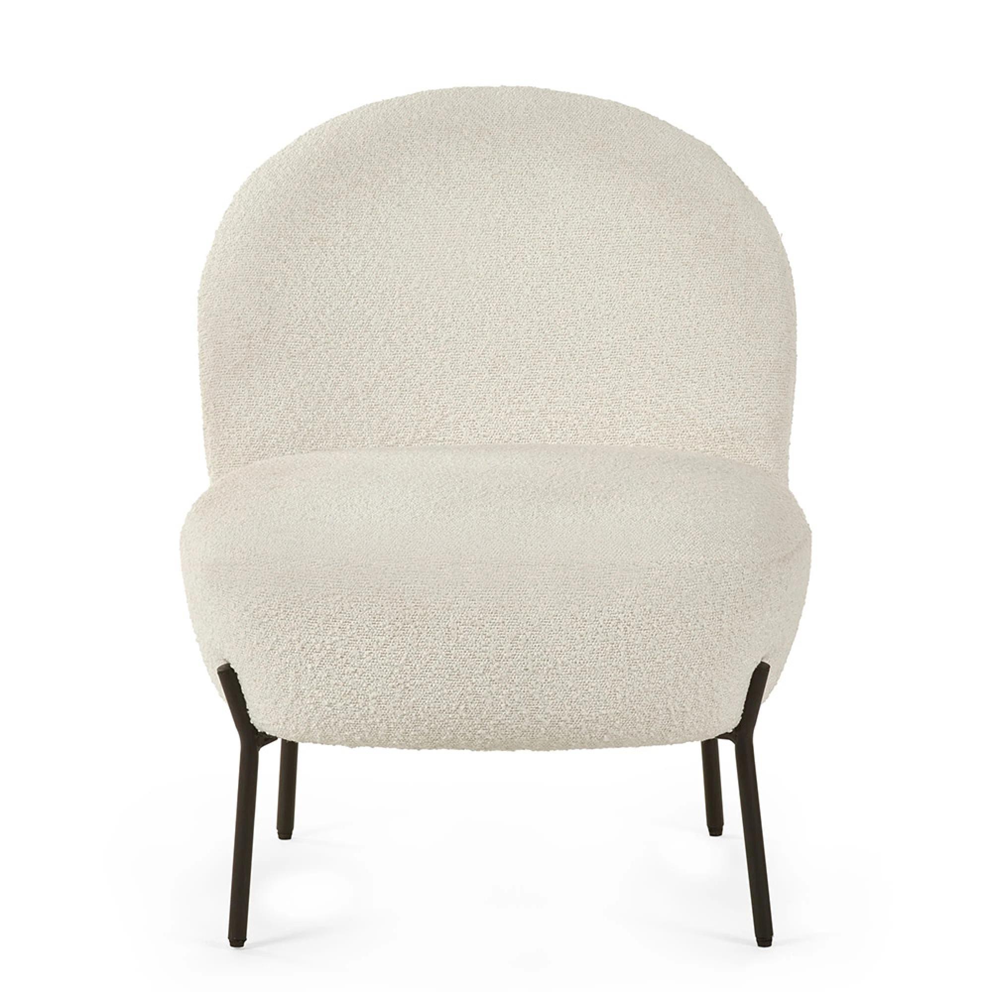 Lulu Accent Chair - Ivory Boucle Fabric