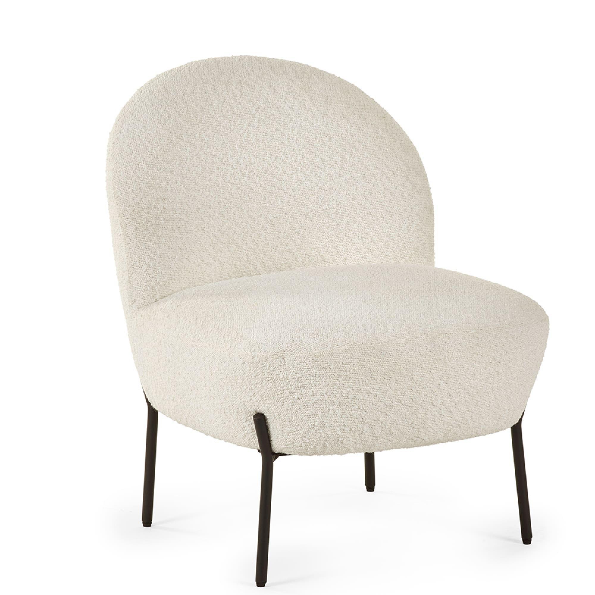 Lulu Accent Chair - Ivory Boucle Fabric
