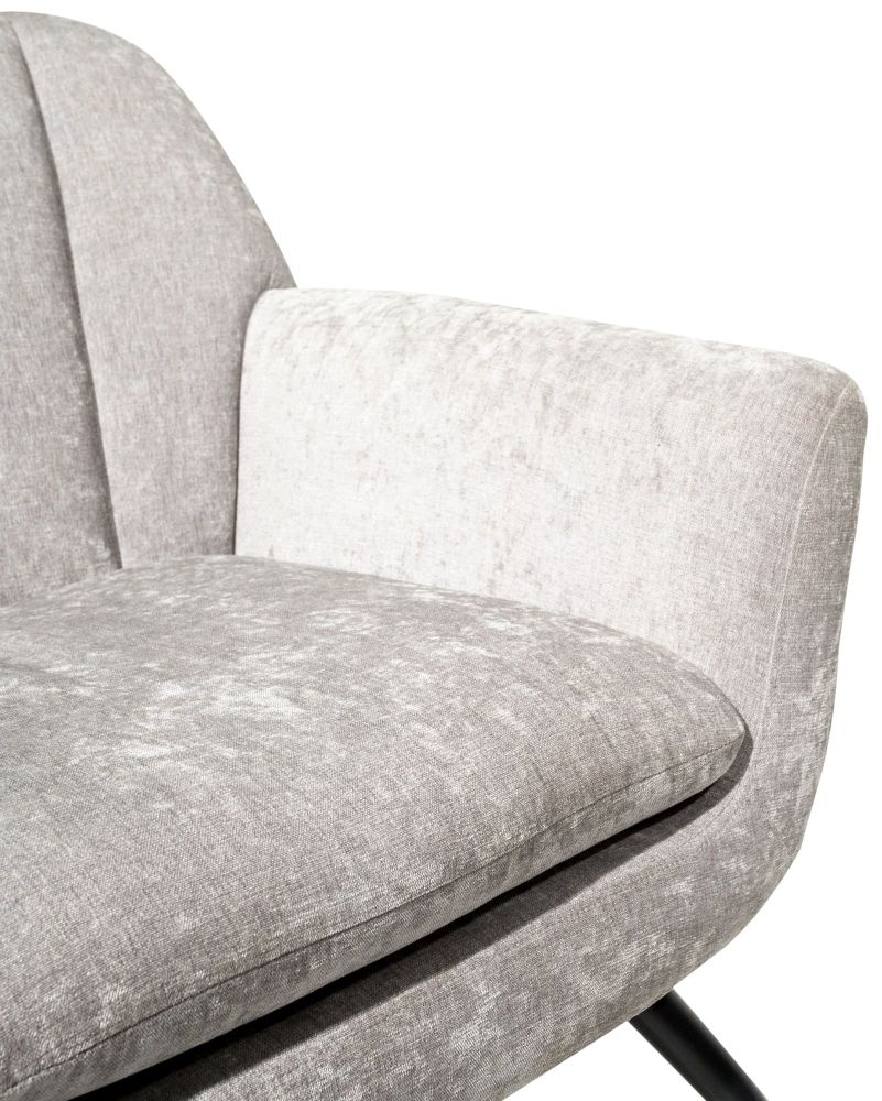 Amalfi Grey Chenille Fabric Accent Chair