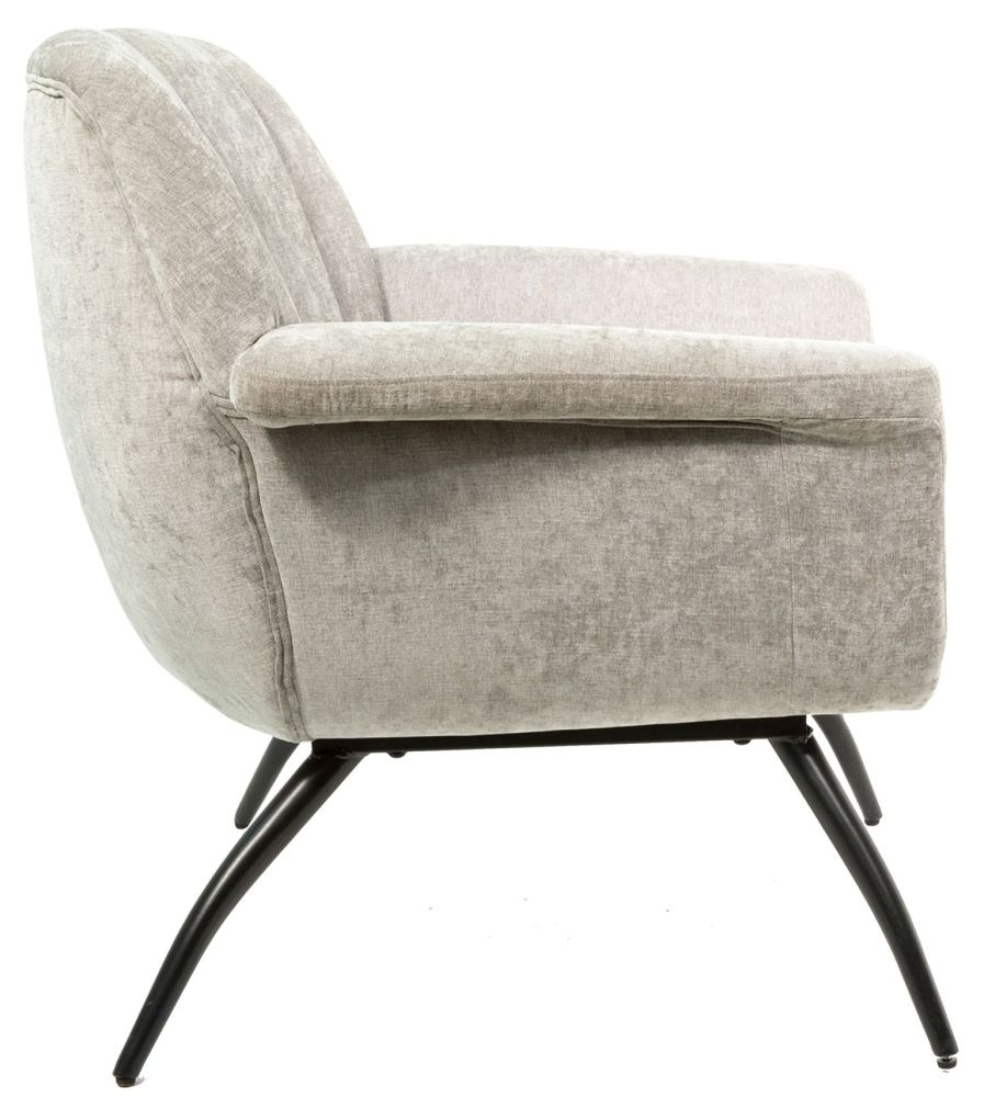 Amalfi Grey Chenille Fabric Accent Chair