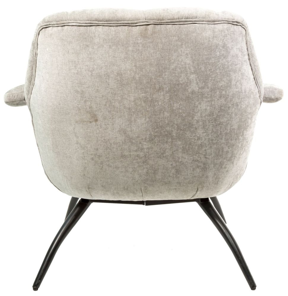 Amalfi Grey Chenille Fabric Accent Chair