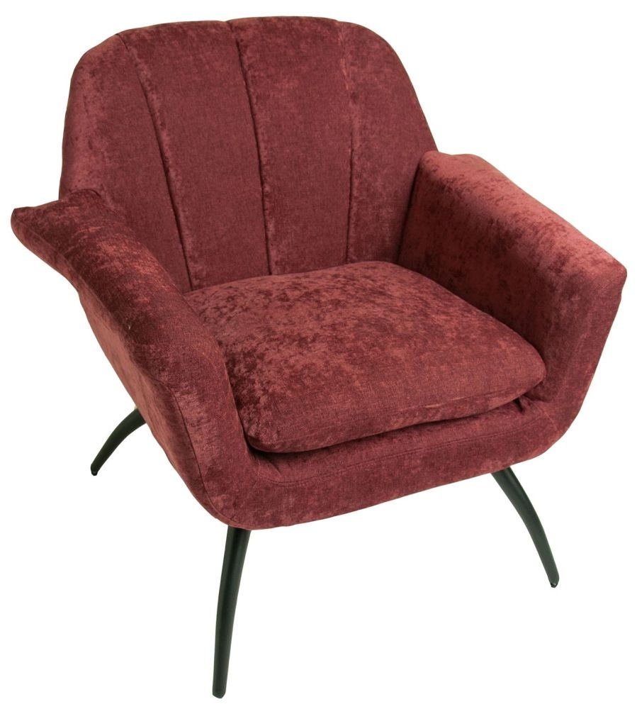 Amalfi Pink Chenille Fabric Accent Chair