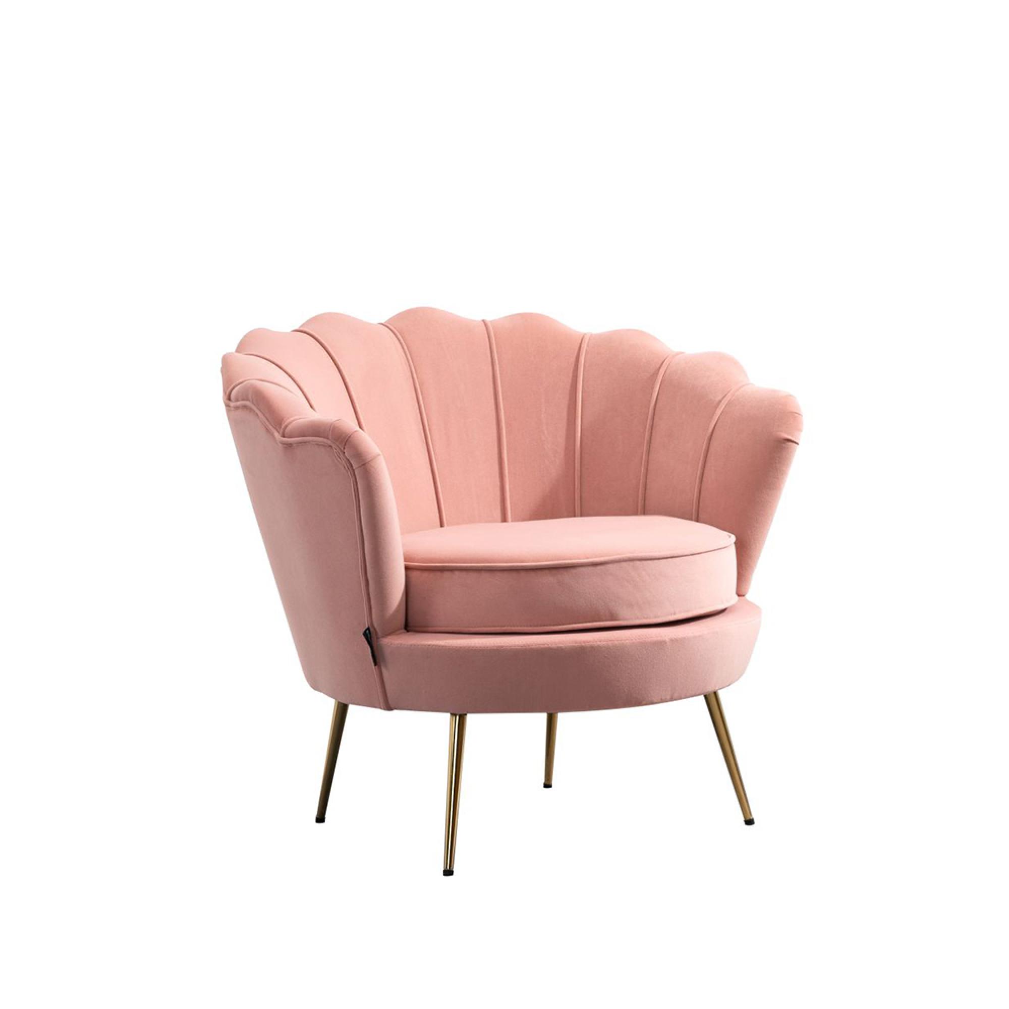 Ariel Occasional Armchair - Coral Velvet Fabric