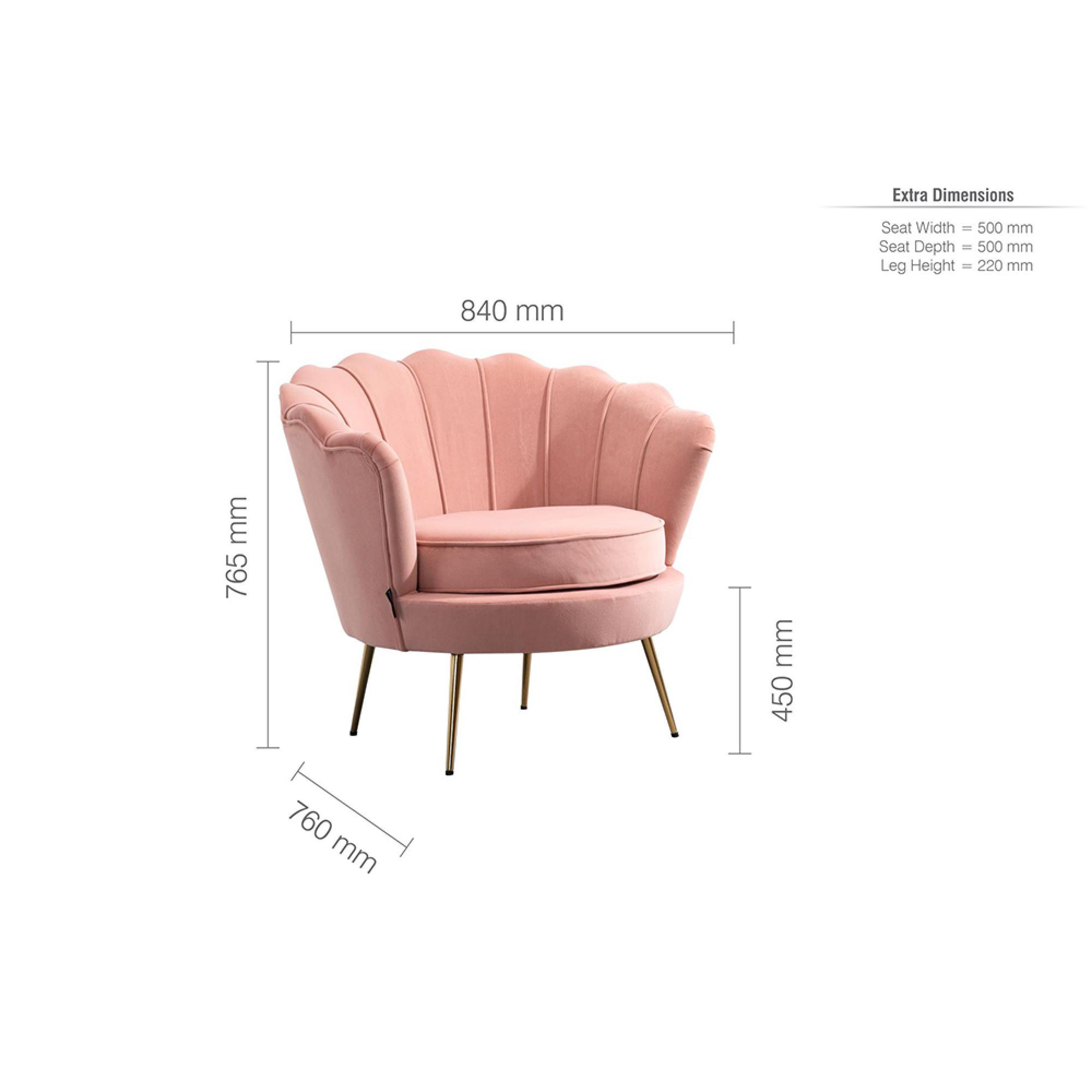 Ariel Occasional Armchair - Coral Velvet Fabric