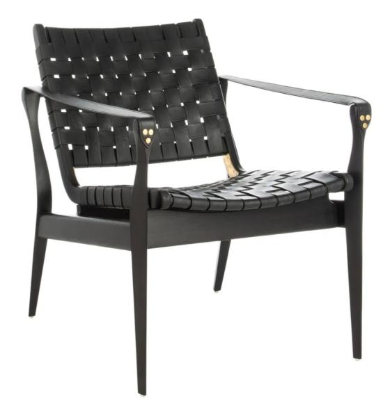 Bergerac Black Leather Armchair