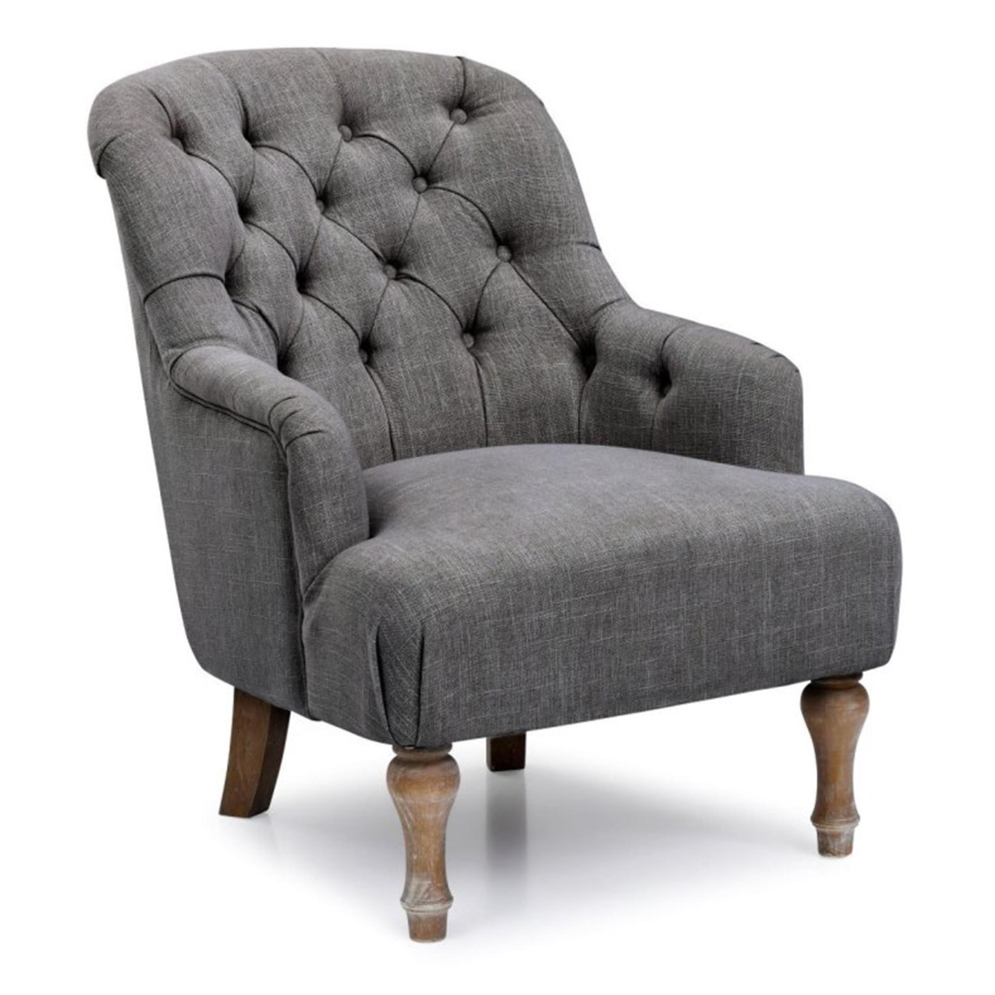 Bianca Armchair - Antheia Charcoal Linen Fabric