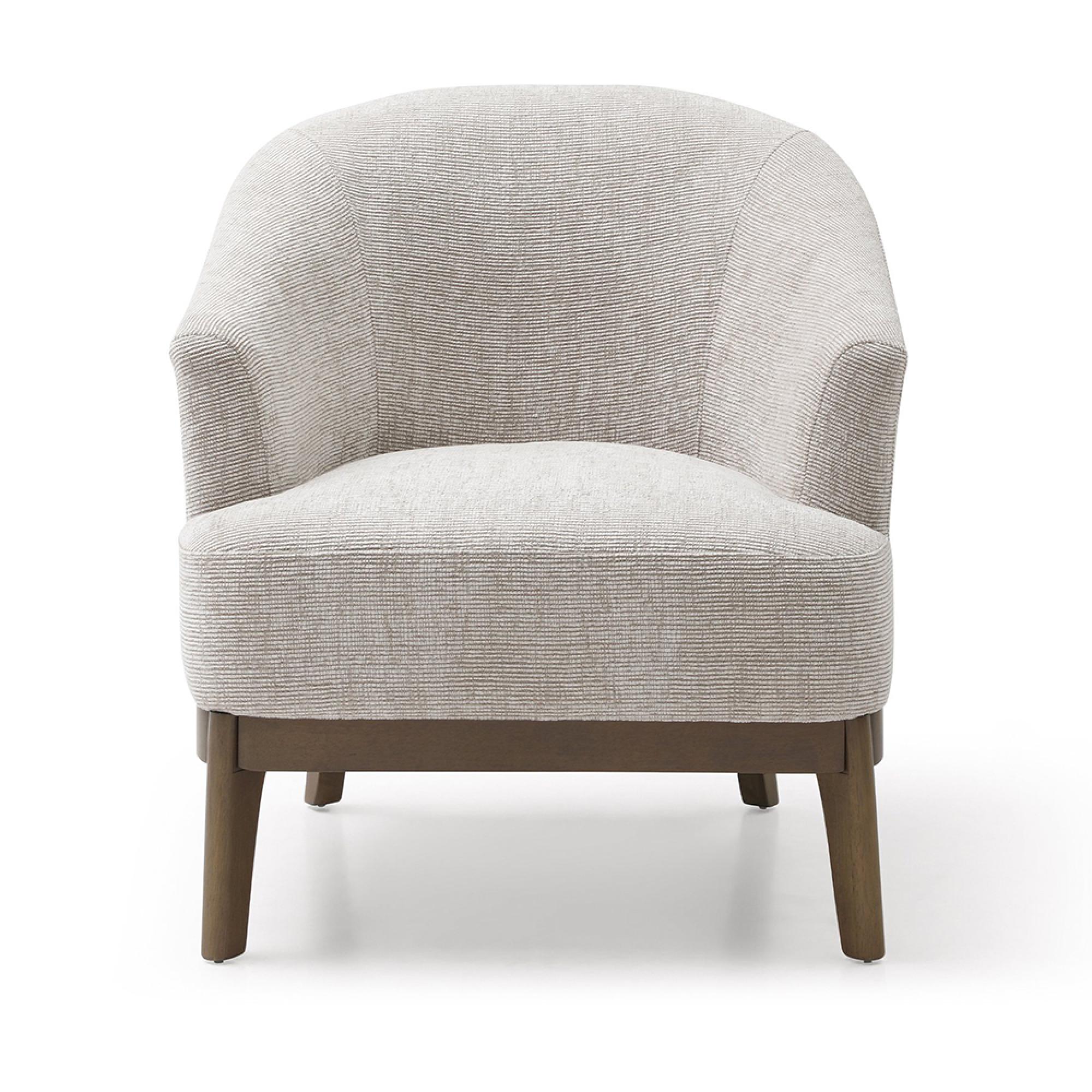 Ella Tub Chair - Leto Woven Chenille Natural Fabric