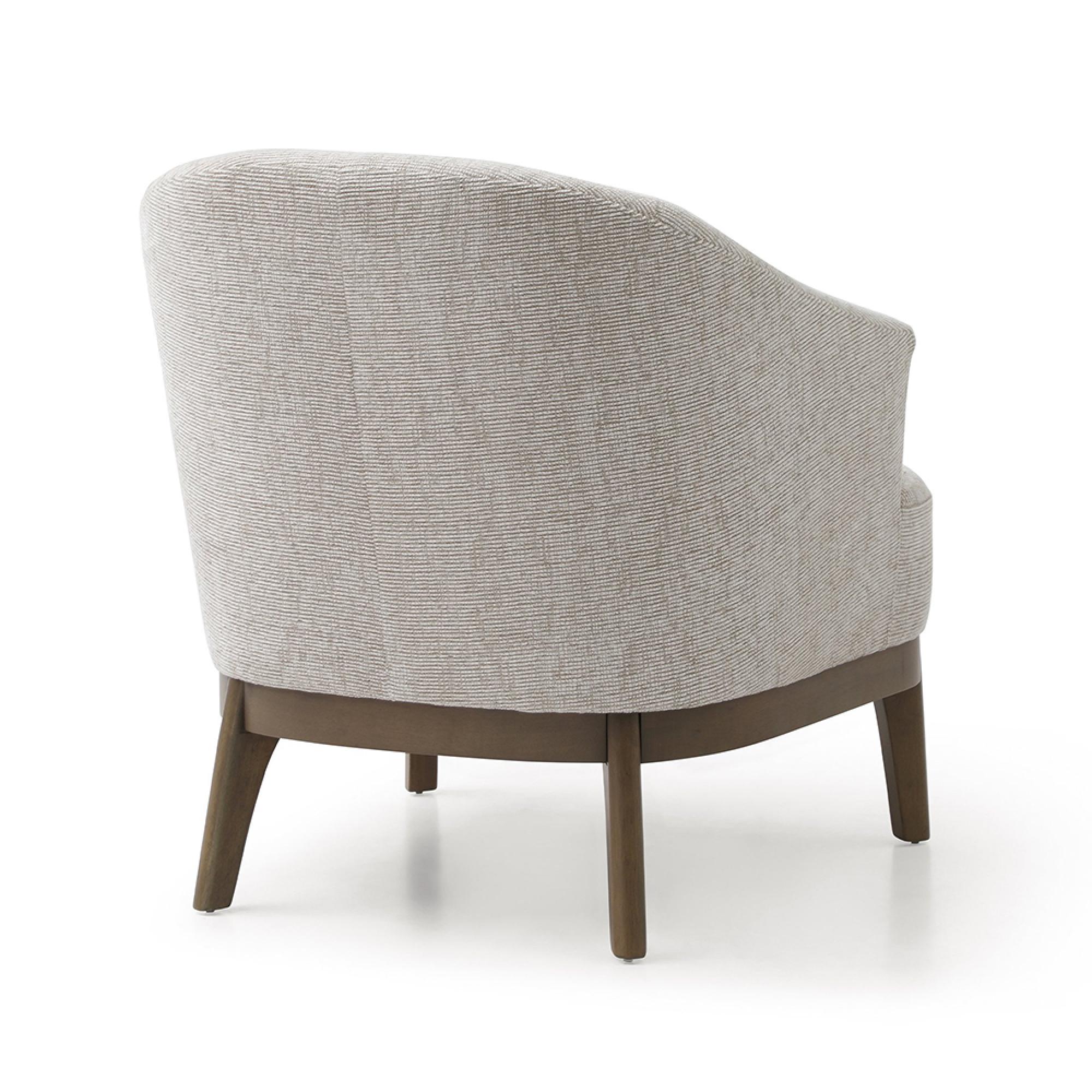 Ella Tub Chair - Leto Woven Chenille Natural Fabric