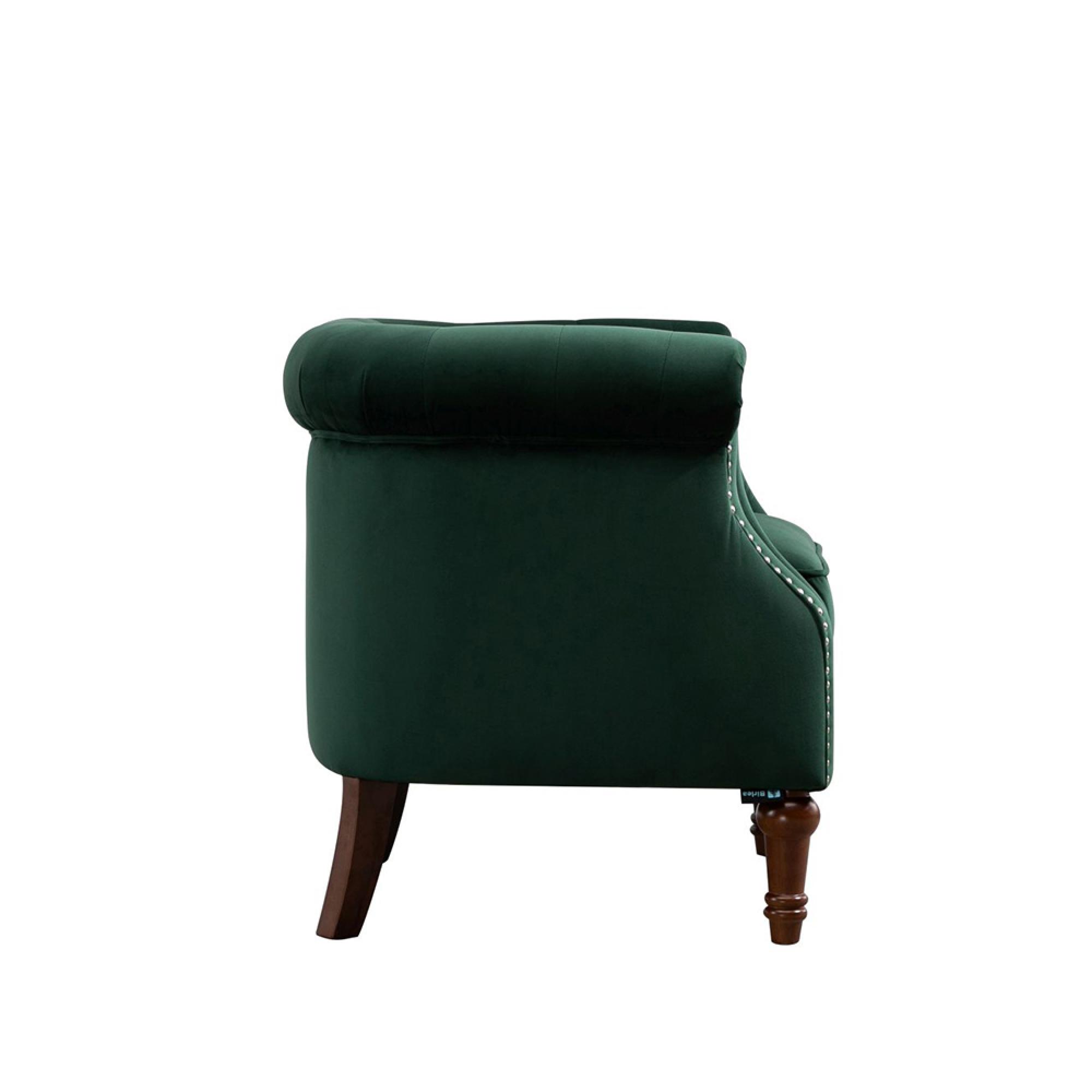 Freya Accent Chair - Green Velvet Fabric