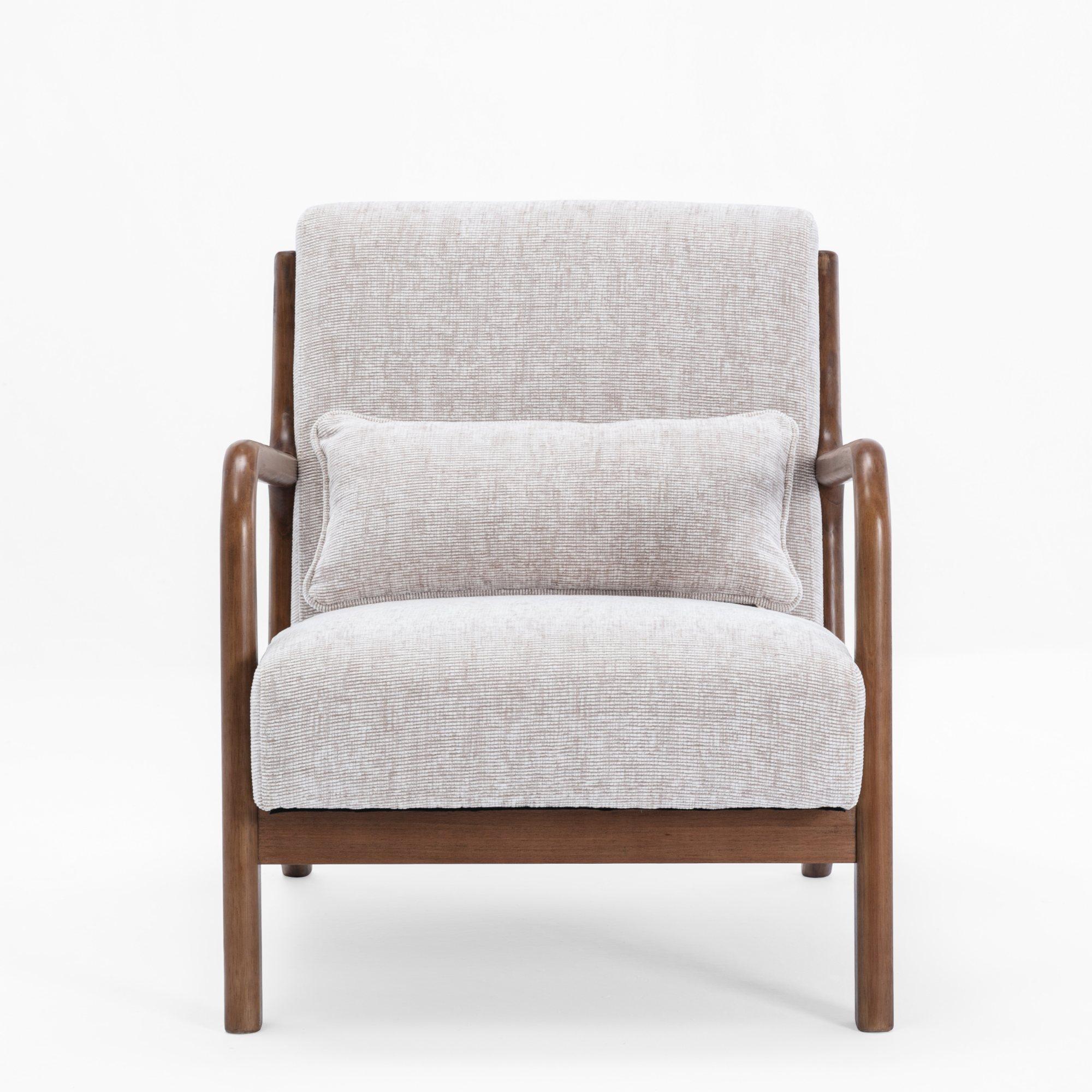 Inca Armchair - Leto Natural Woven Chenille Fabric