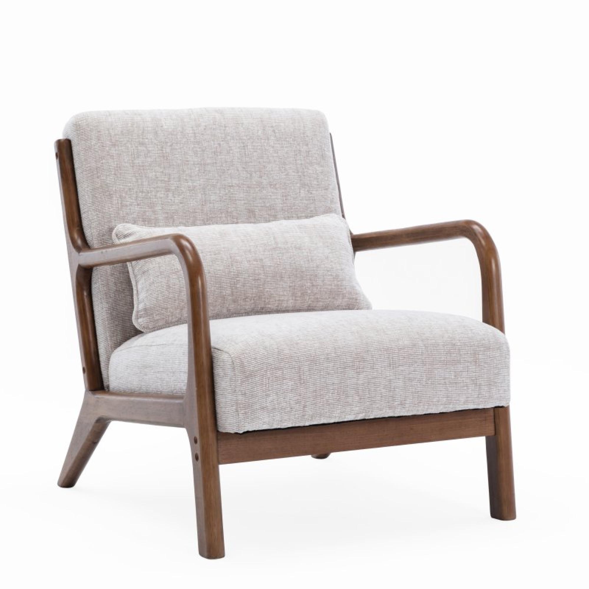 Inca Armchair - Leto Natural Woven Chenille Fabric