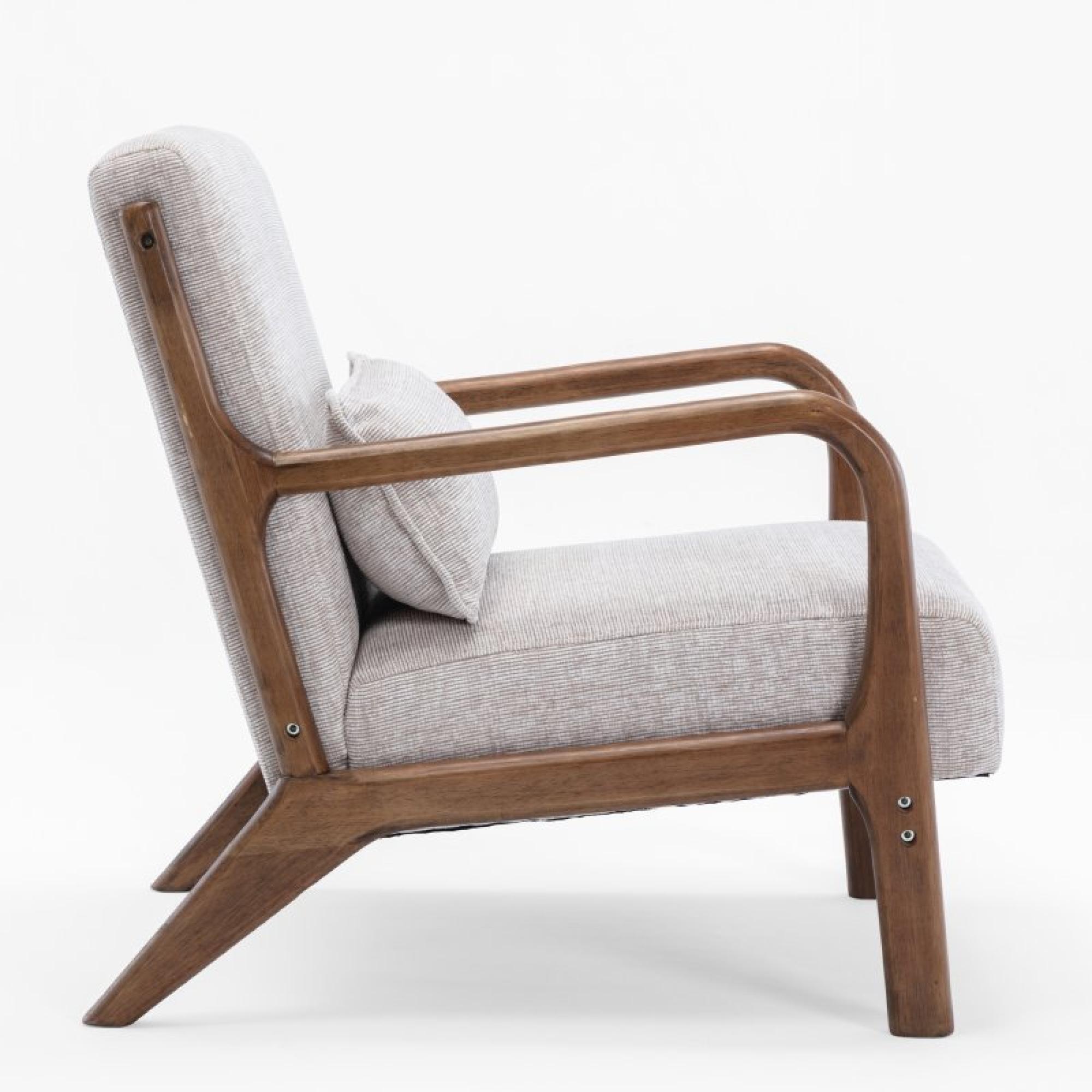 Inca Armchair - Leto Natural Woven Chenille Fabric