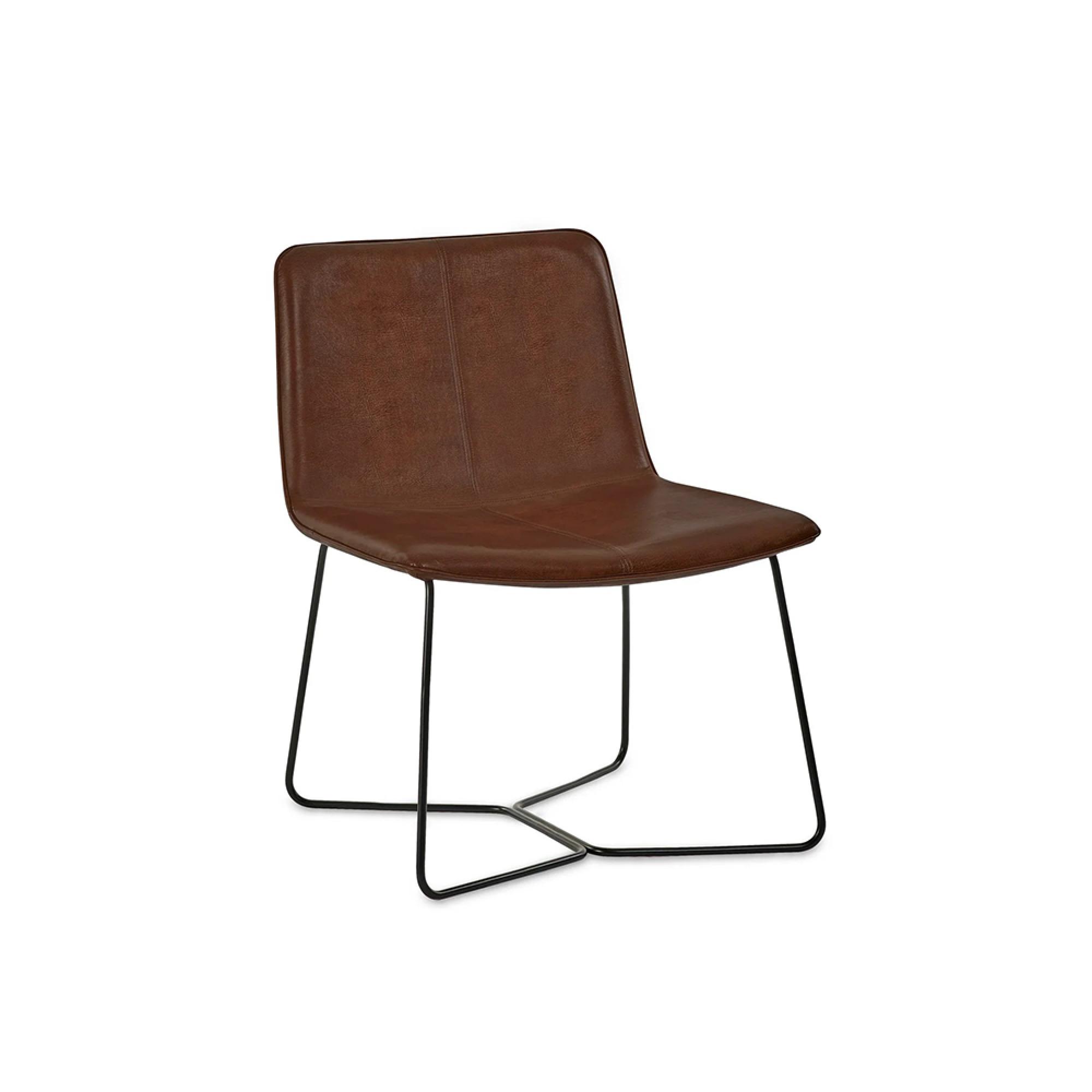 Joren Lounge Chair - Tan Brown Faux Leather