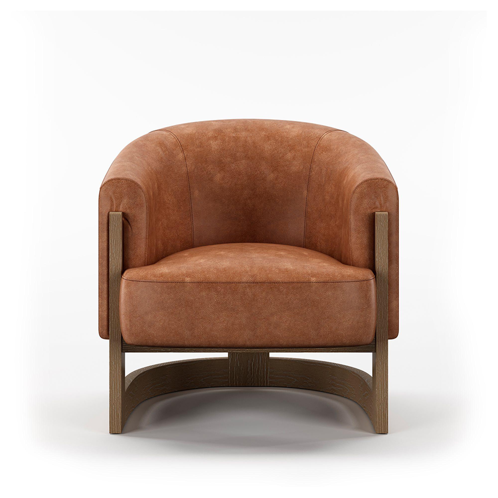 Lennox Tub Chair - Tan Leather