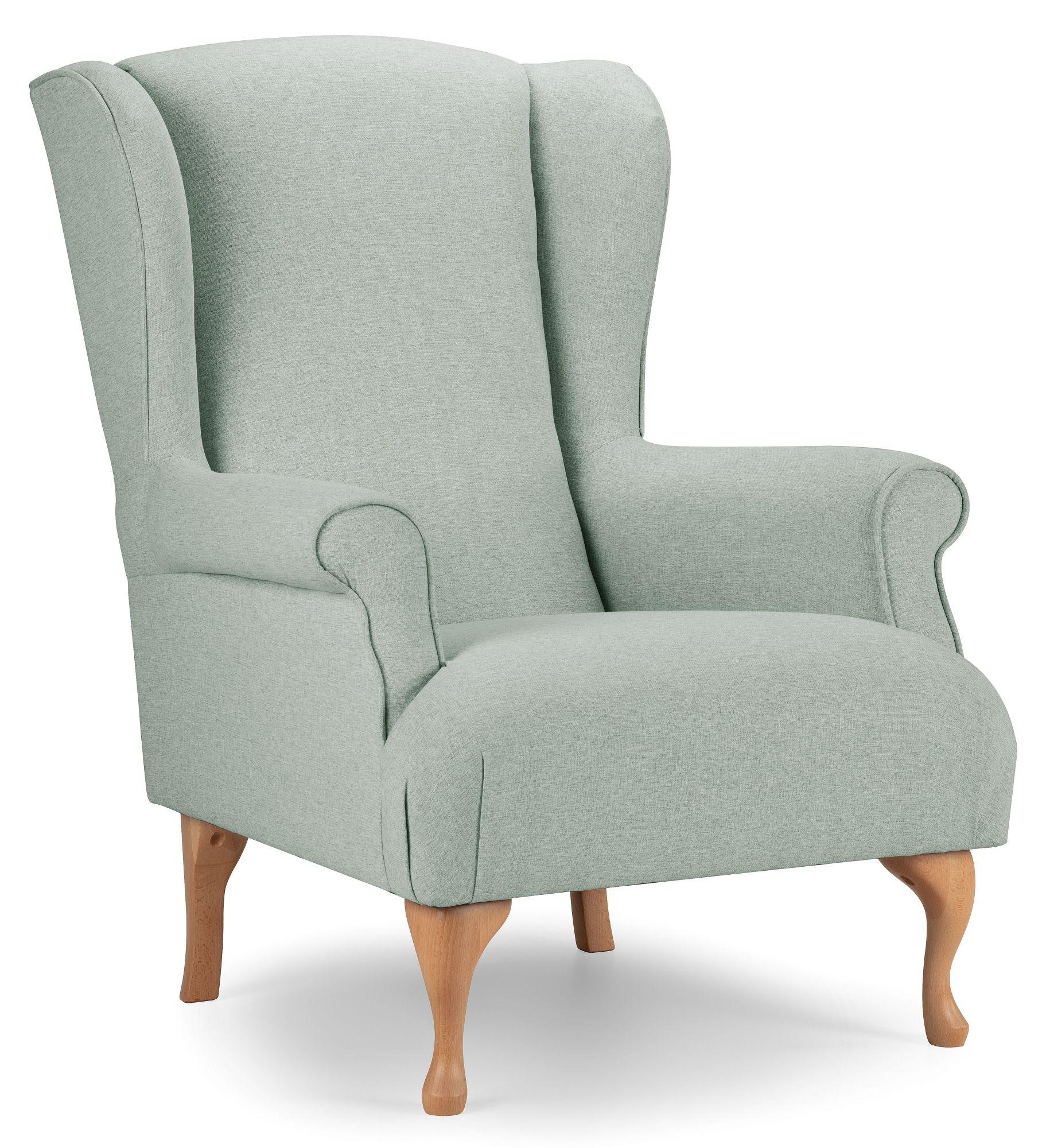 Linnet Aqua Fabric Accent Chair
