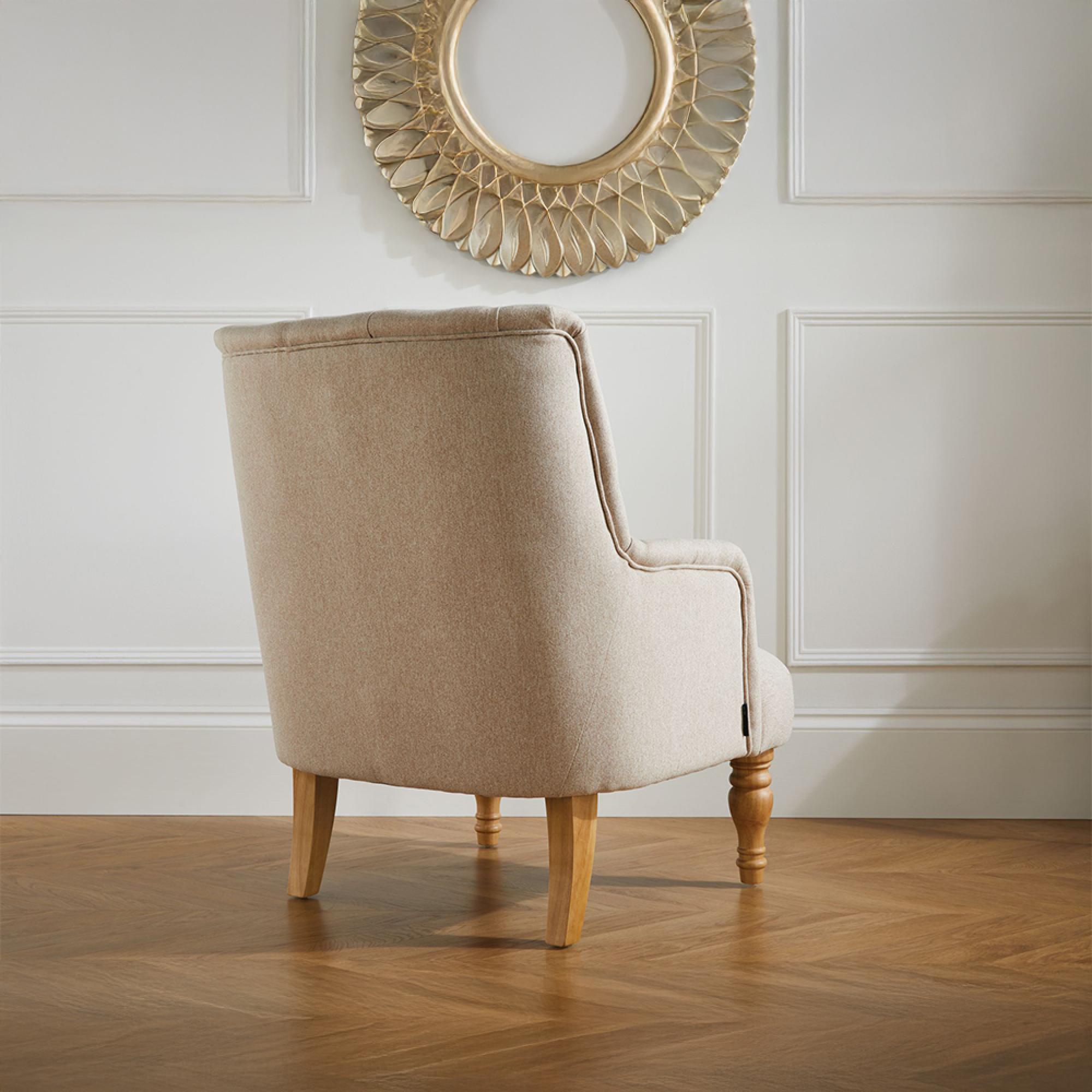 Padstow Highback Armchair - Wheat Fabric