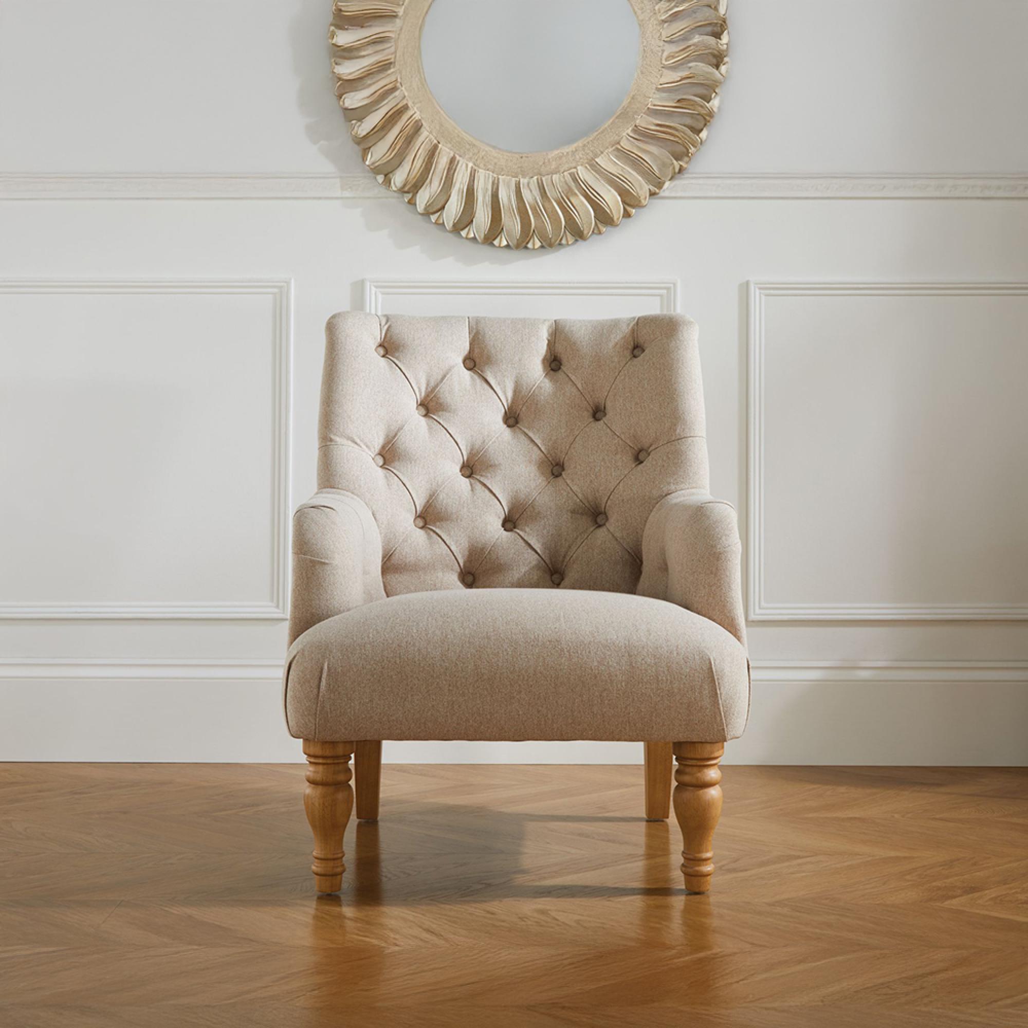 Padstow Highback Armchair - Wheat Fabric