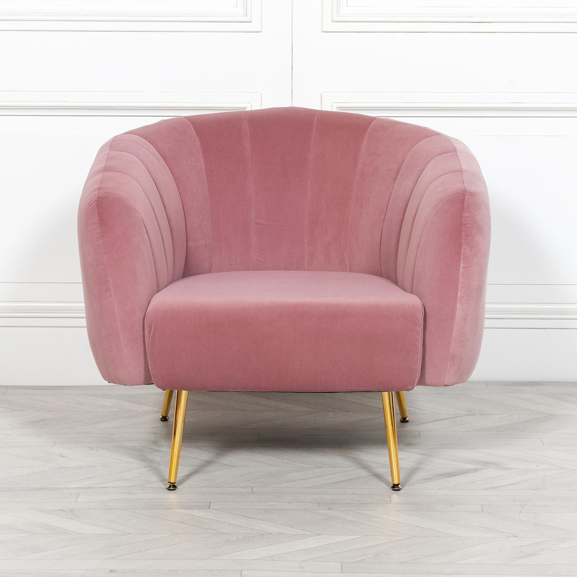 Pink Velvet Tub Chair