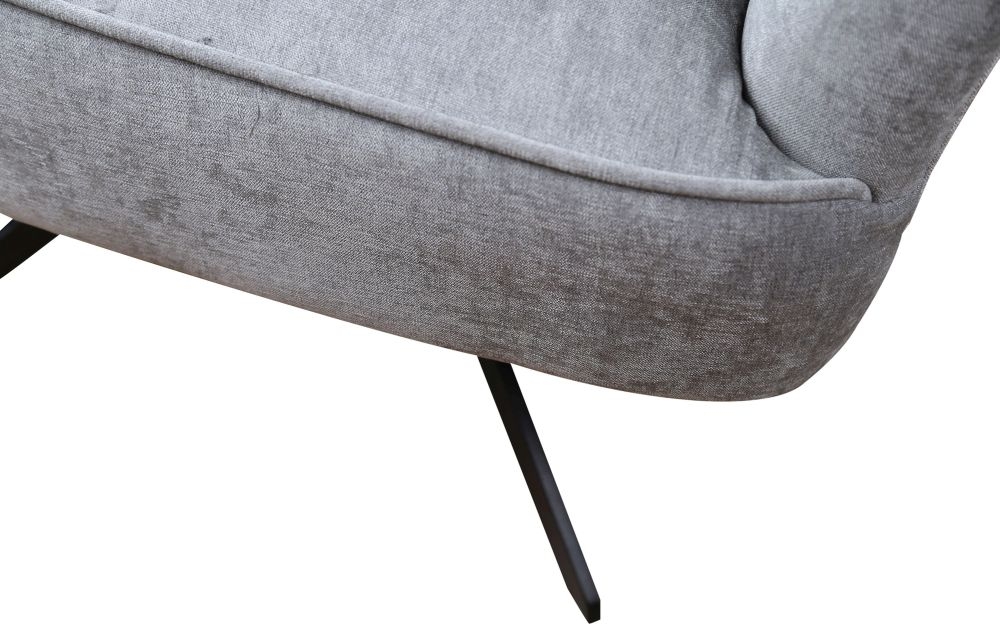Salinas Grey Chenille Fabric Swivel Armchair