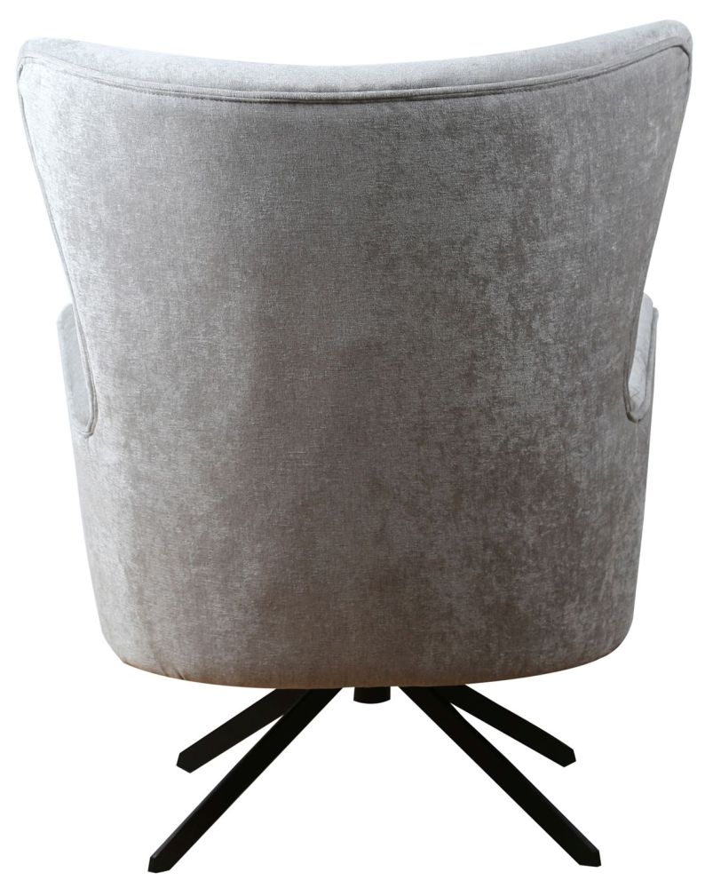 Salinas Grey Chenille Fabric Swivel Armchair