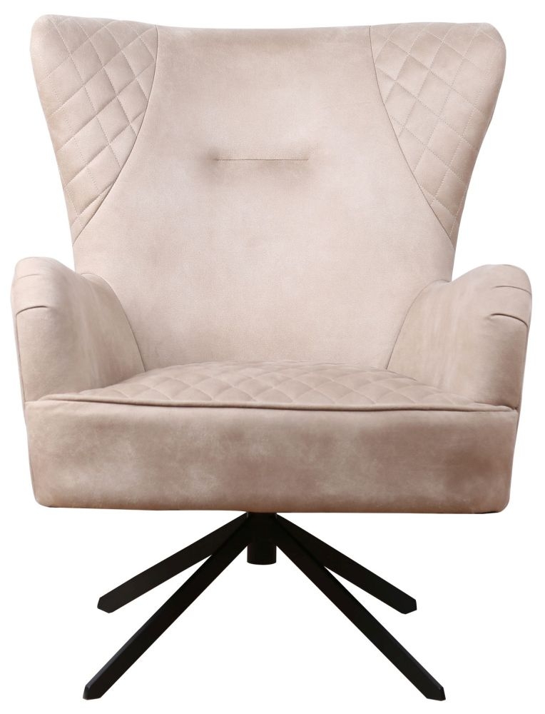 Salinas Oyster Natural Fabric Swivel Armchair