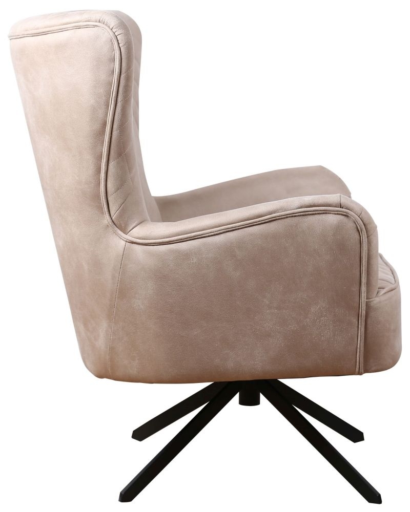 Salinas Oyster Natural Fabric Swivel Armchair