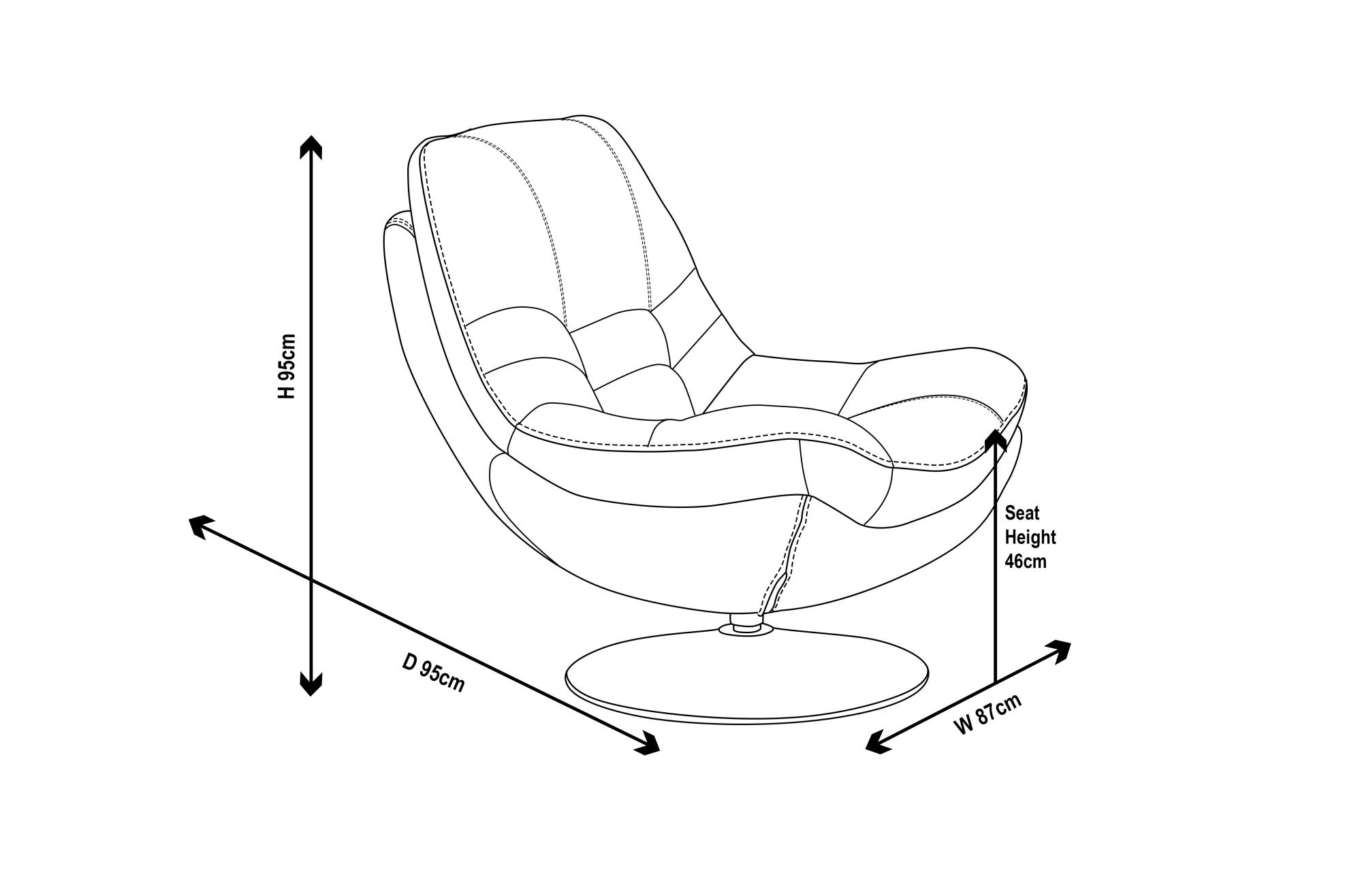 Clearance - Vento Swivel Chair and Footstool - Light Grey Fabric