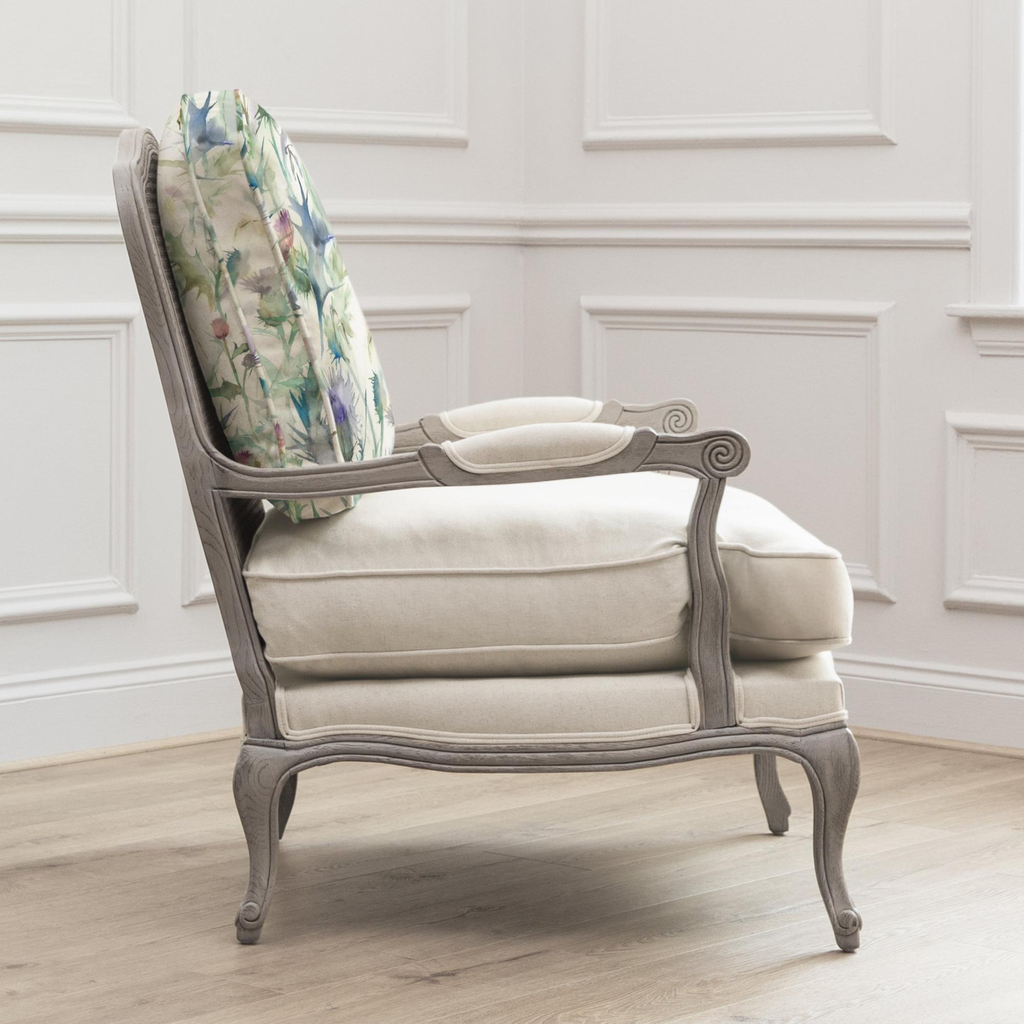Cirsium Florence Armchair - Stone and Damson - Printed