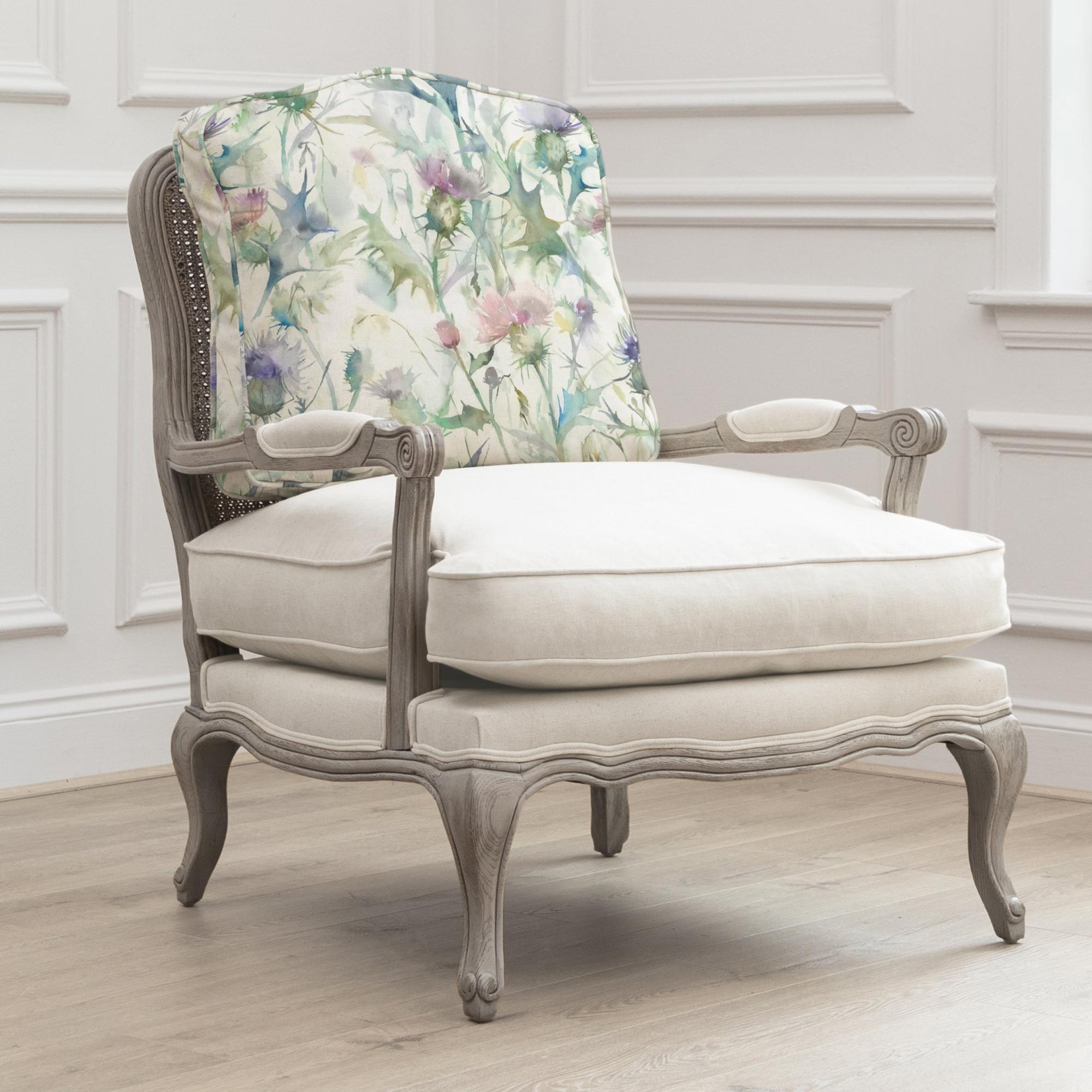 Cirsium Florence Armchair - Stone and Damson - Printed