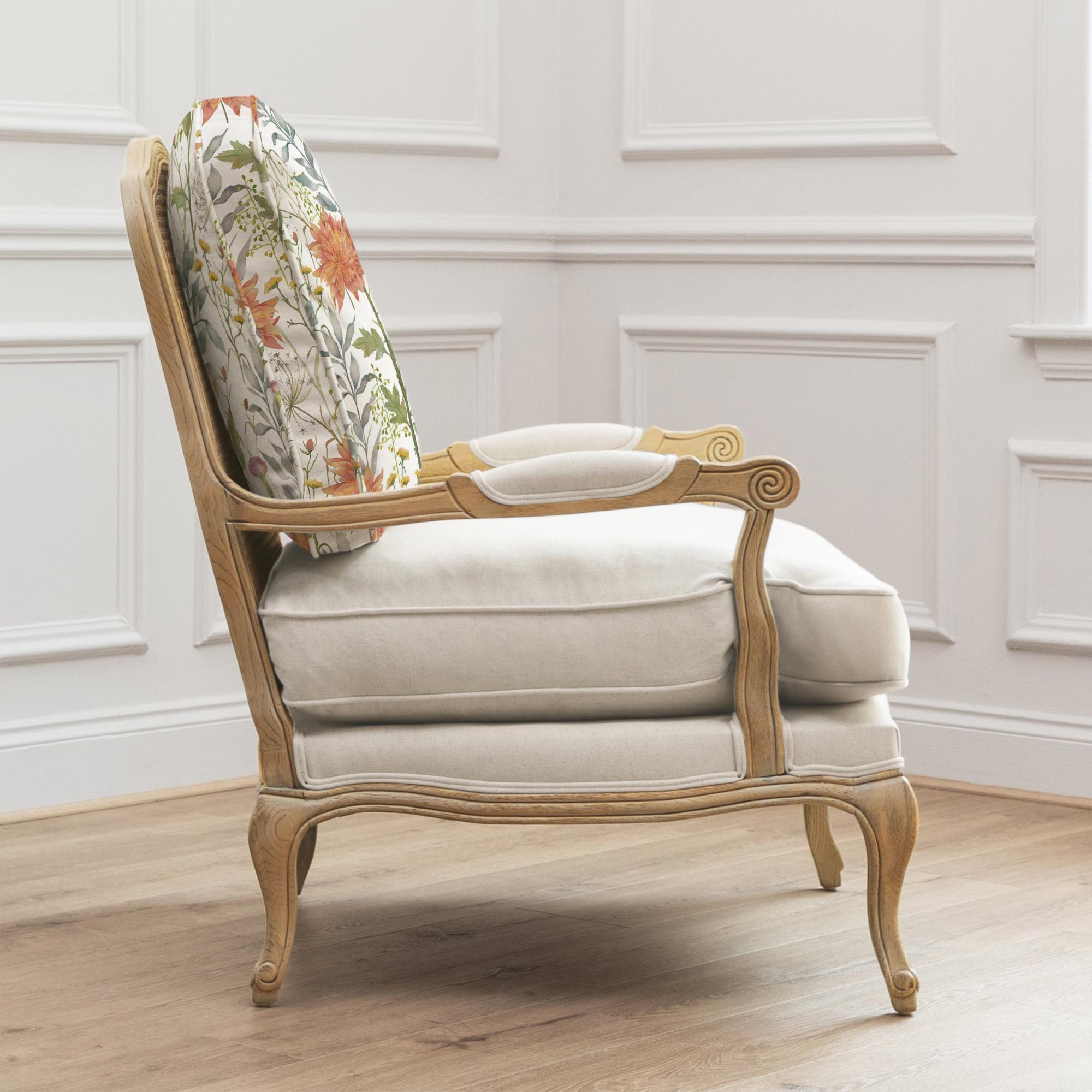 Delamere Florence Armchair - Oak and Linen - Printed