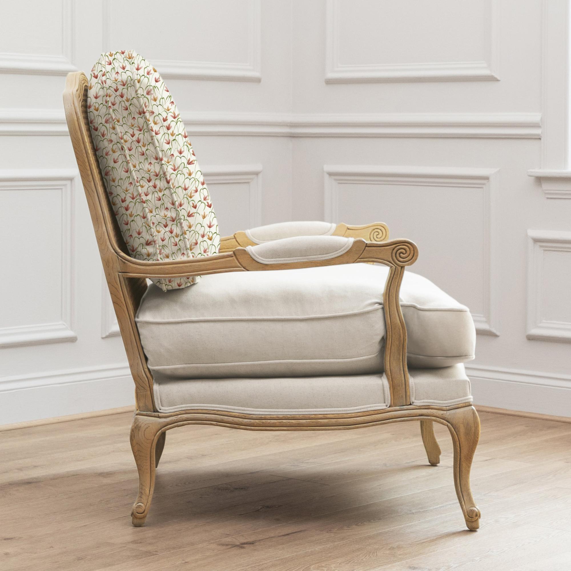 Fresia Florence Armchair - Oak and Linen - Printed