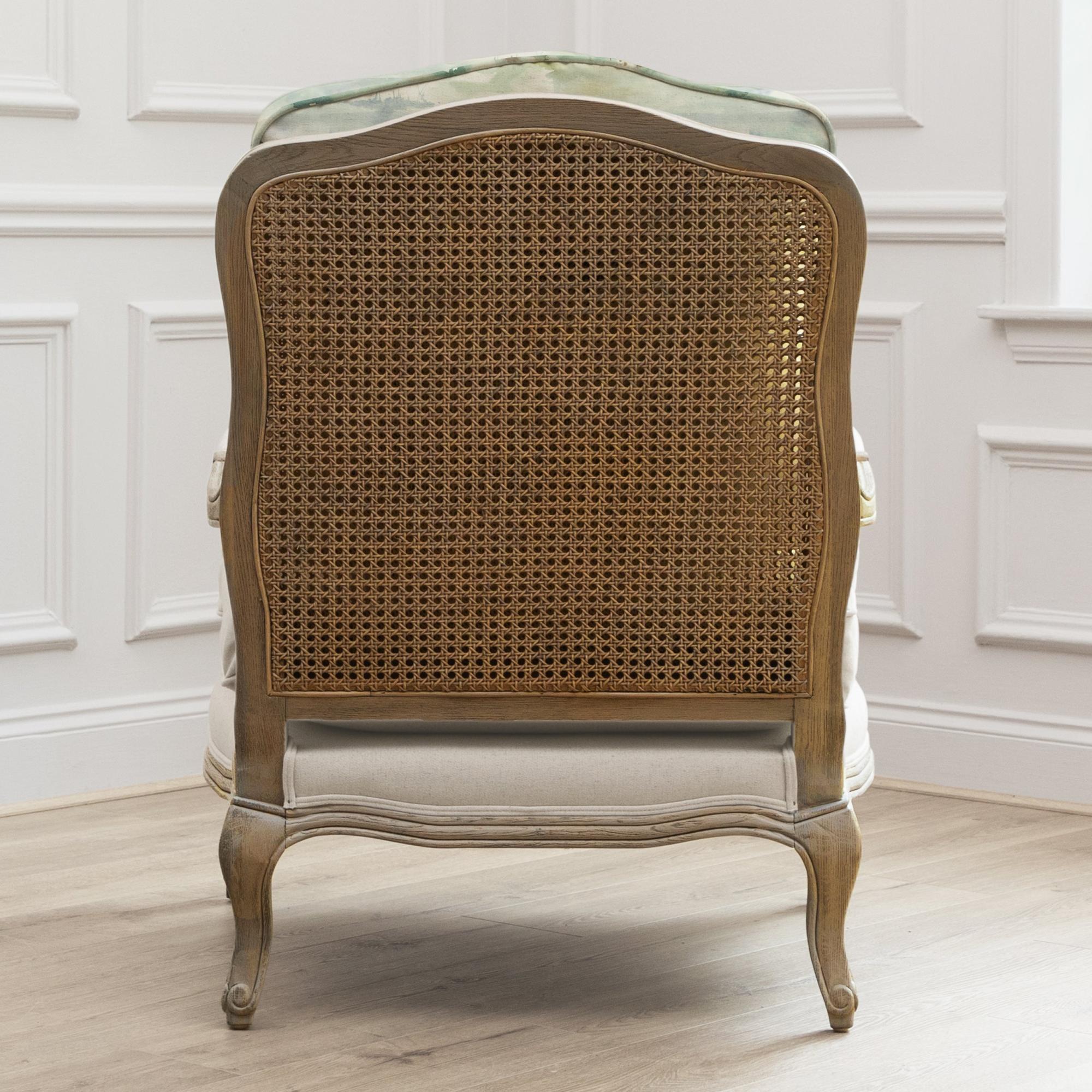Russet Florence Armchair - Oak and Linen Shores - Printed