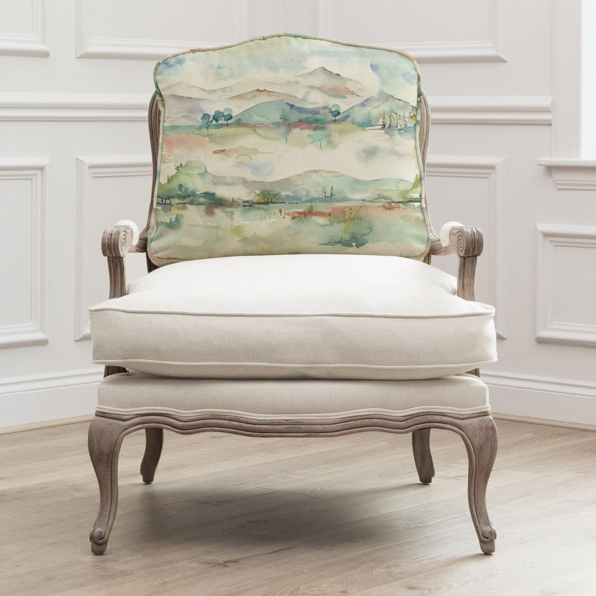Russet Florence Armchair - Stone and Linen Shores - Printed