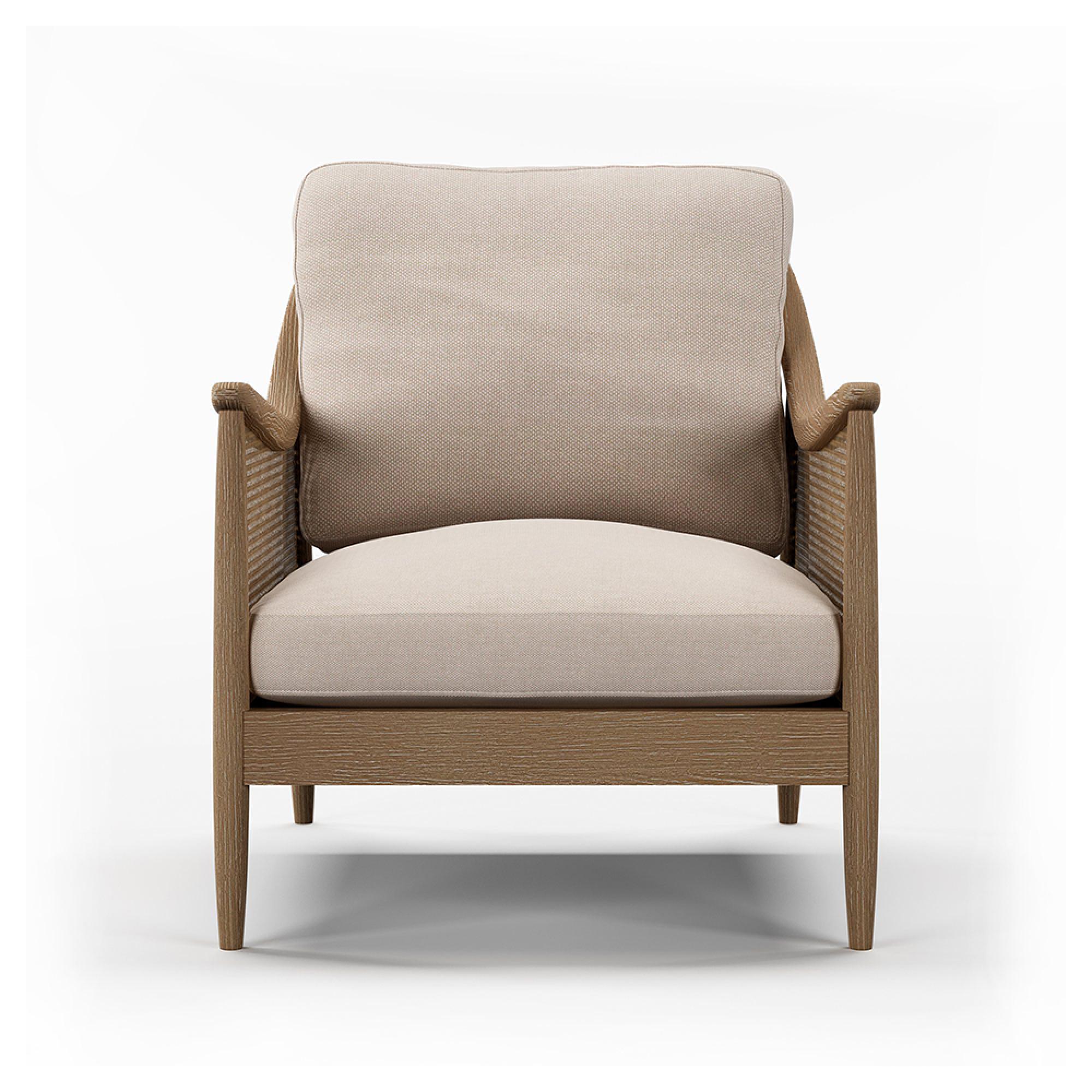 Winnie Armchair - Natural Fabric and Rattan