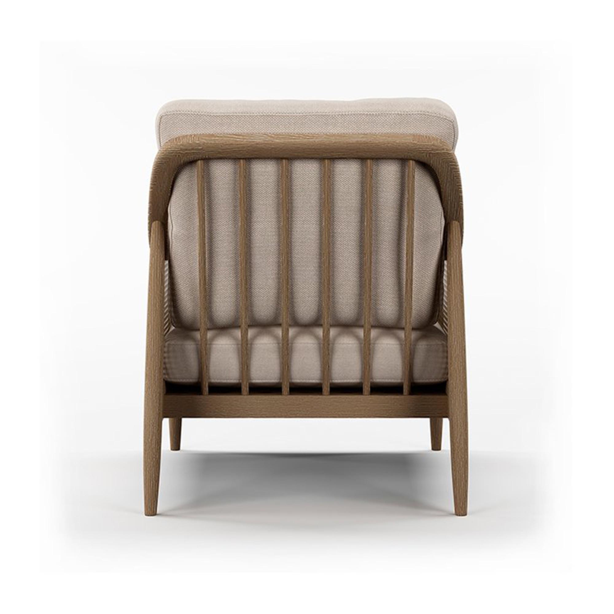 Winnie Armchair - Natural Fabric and Rattan