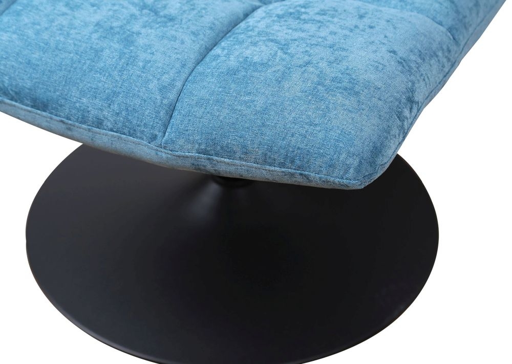 Yerevan Blue Chenille Fabric Swivel Chair