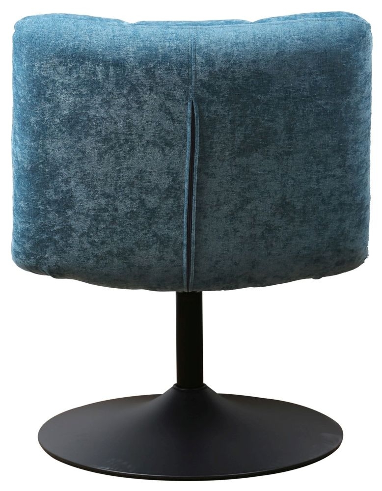 Yerevan Blue Chenille Fabric Swivel Chair