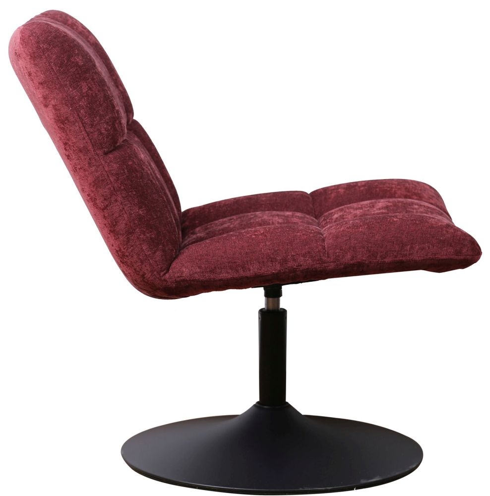 Yerevan Pink Chenille Fabric Swivel Chair