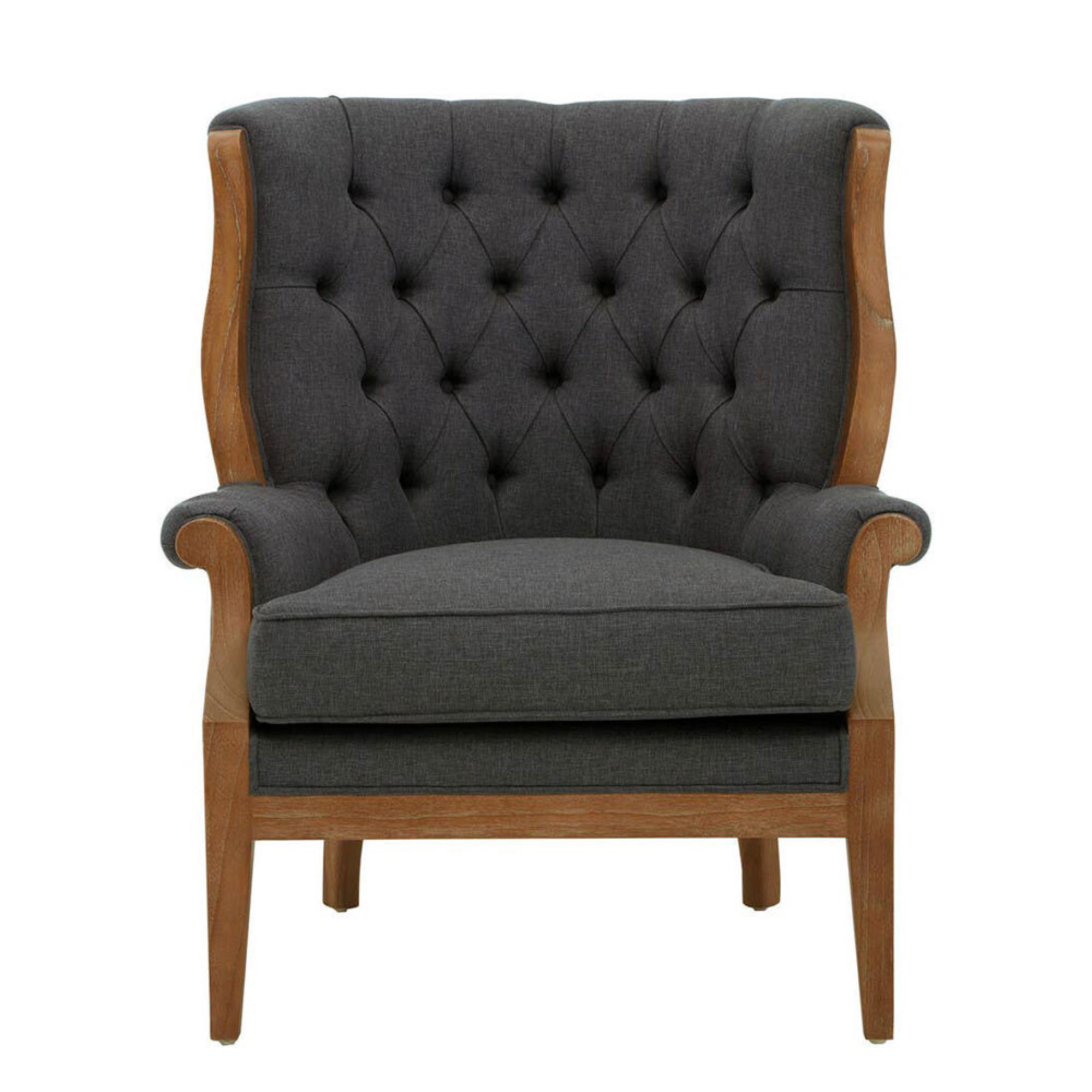 Cabra Armchair - Graphite Grey Fabric with Wood