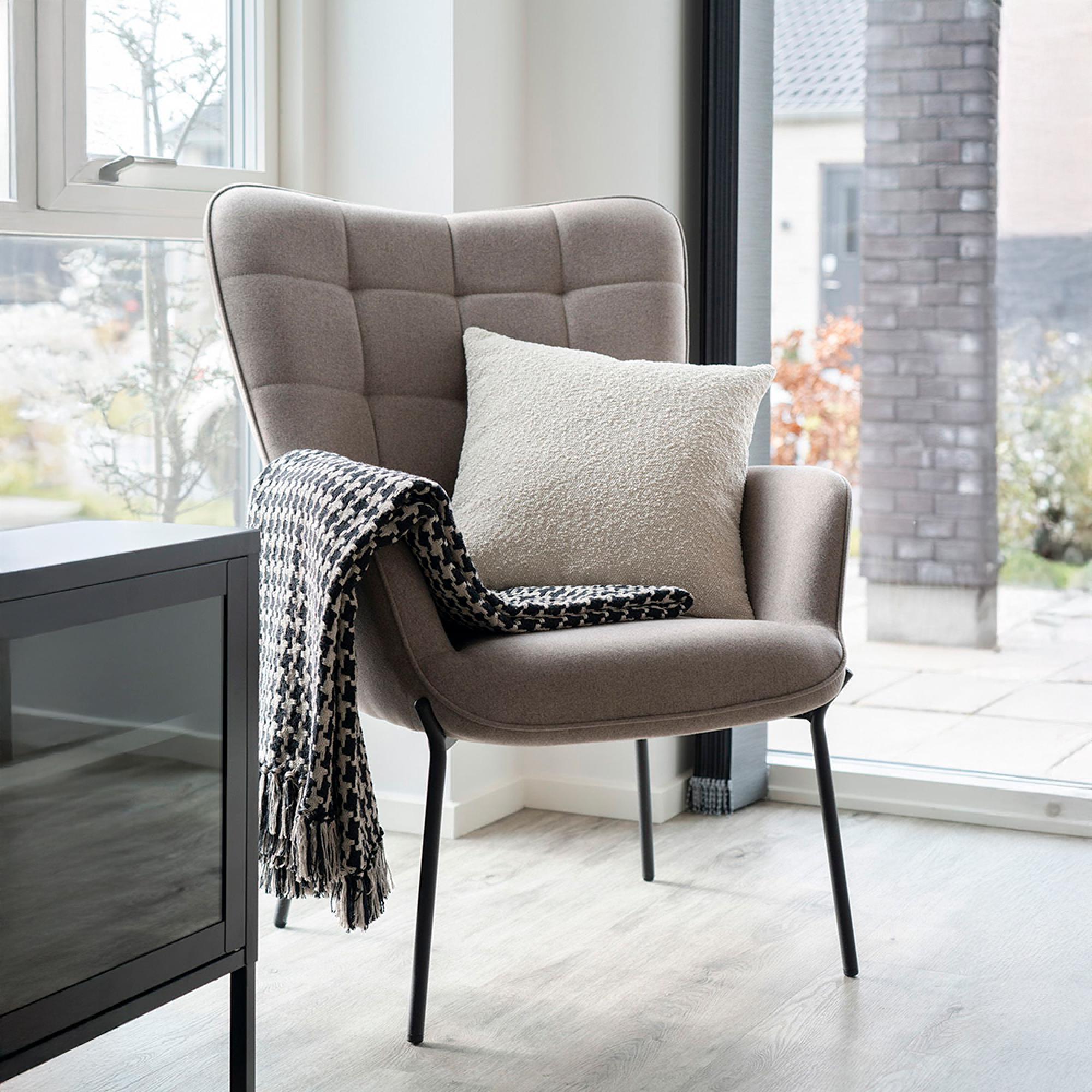 Glasgow Accent Armchair - Stone Fabric