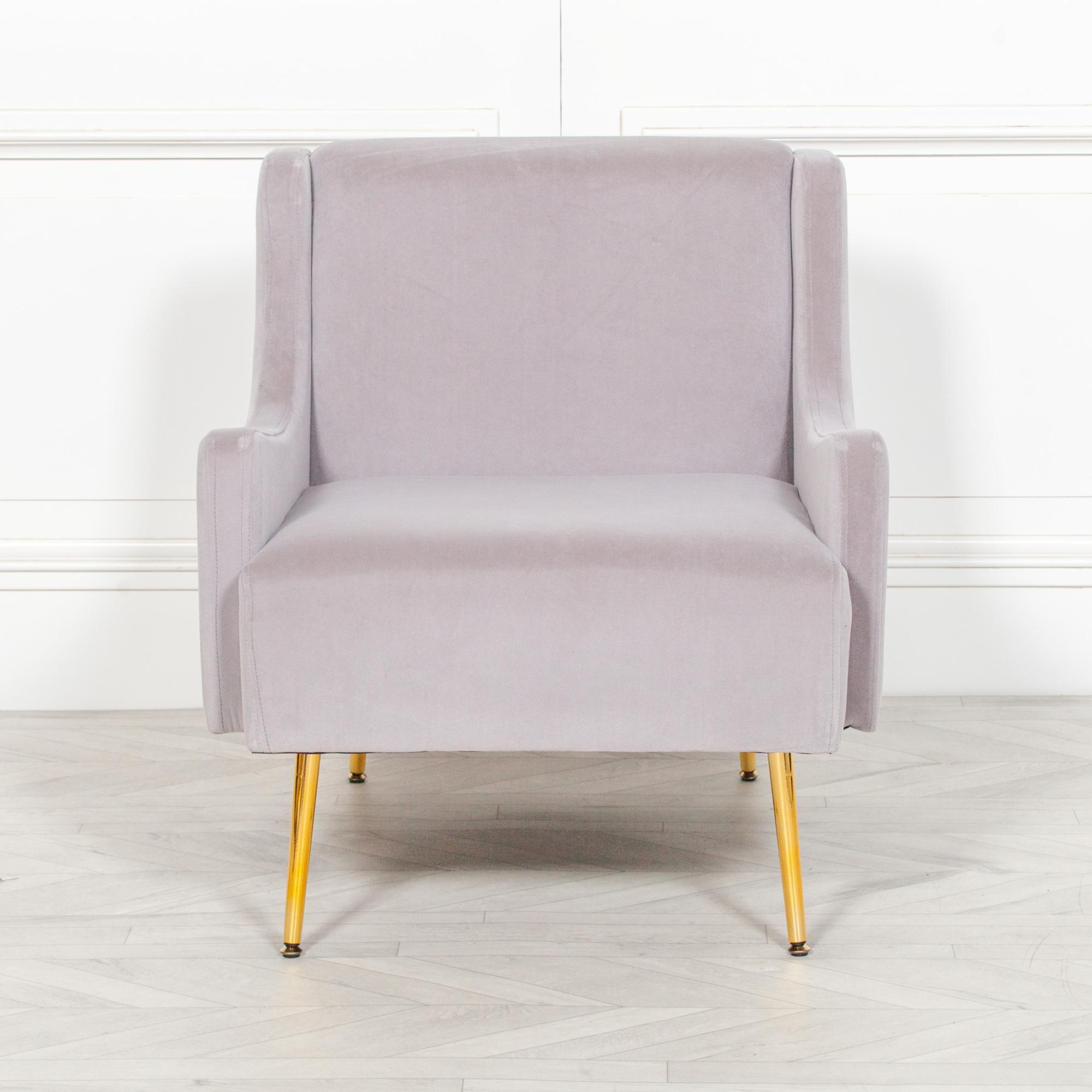 Accent Armchair - Grey Velvet