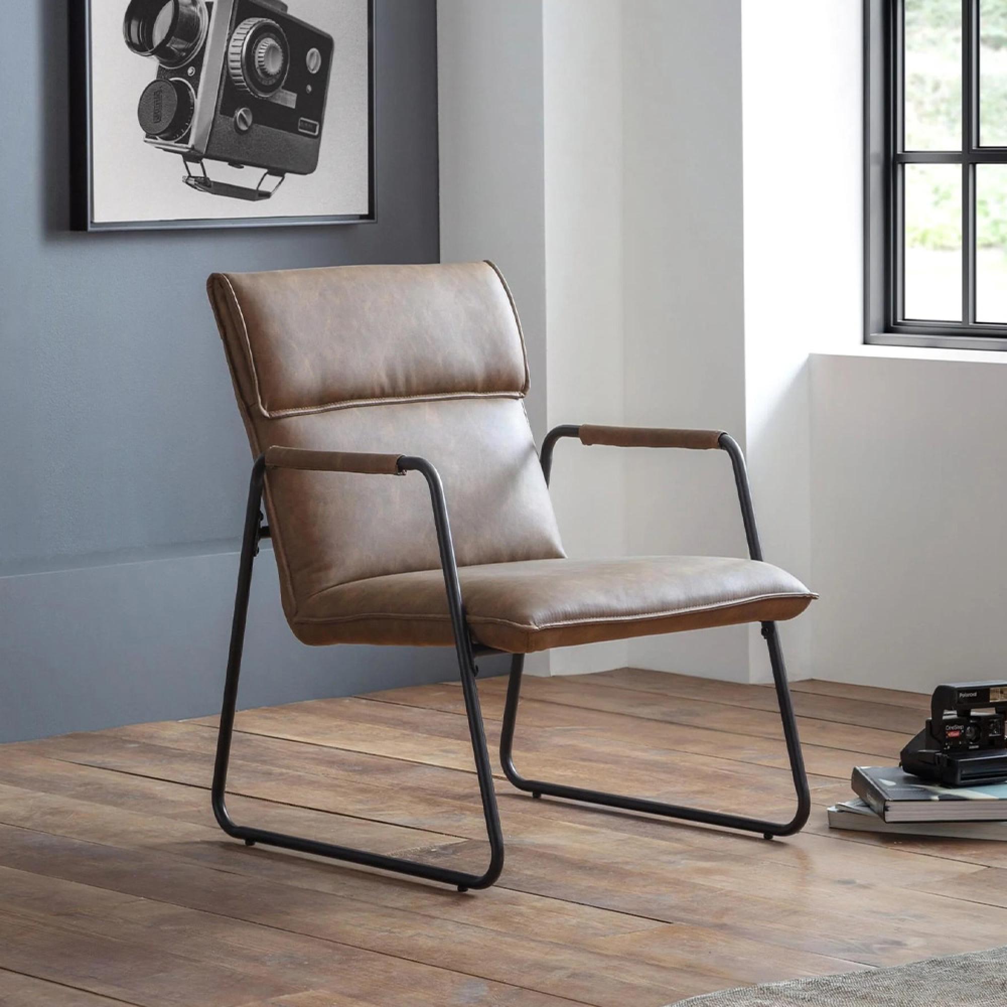 Gramercy Accent Chair - Brown Leather