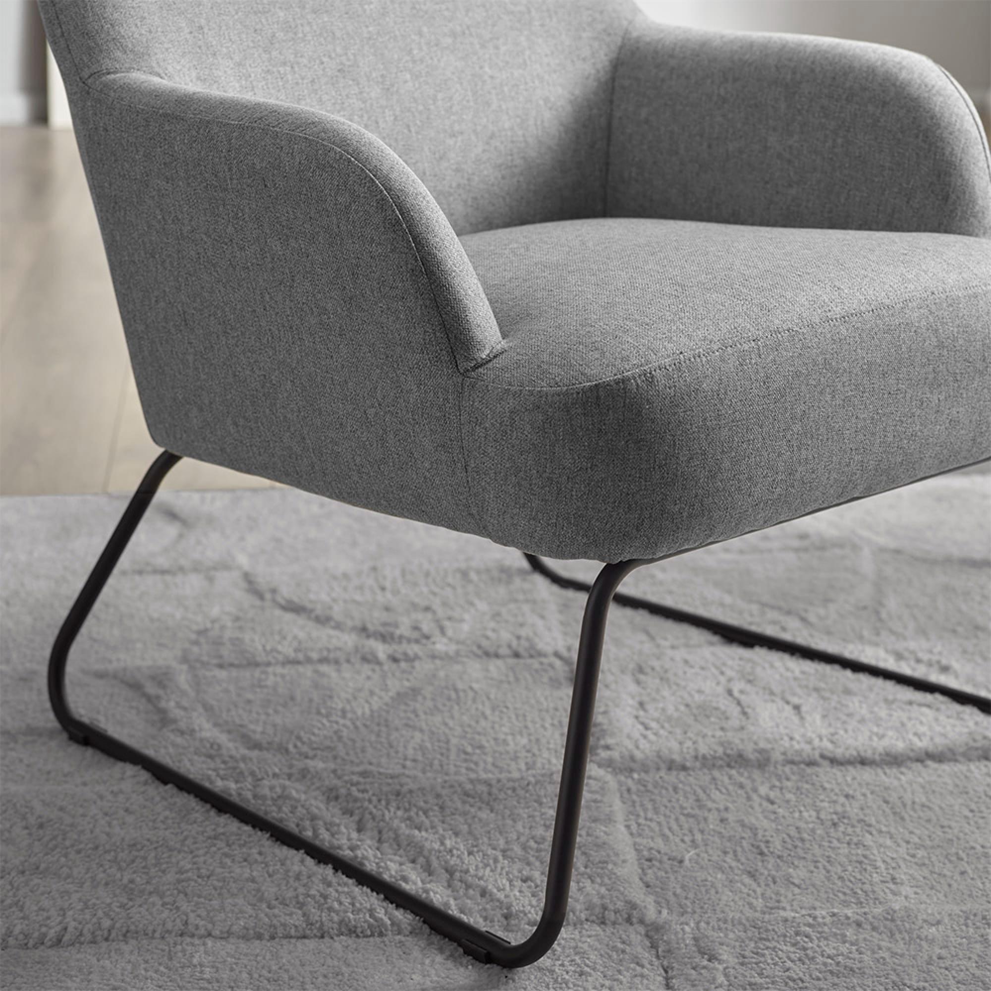 Davos Accent Chair - Grey Fabric - Living Room