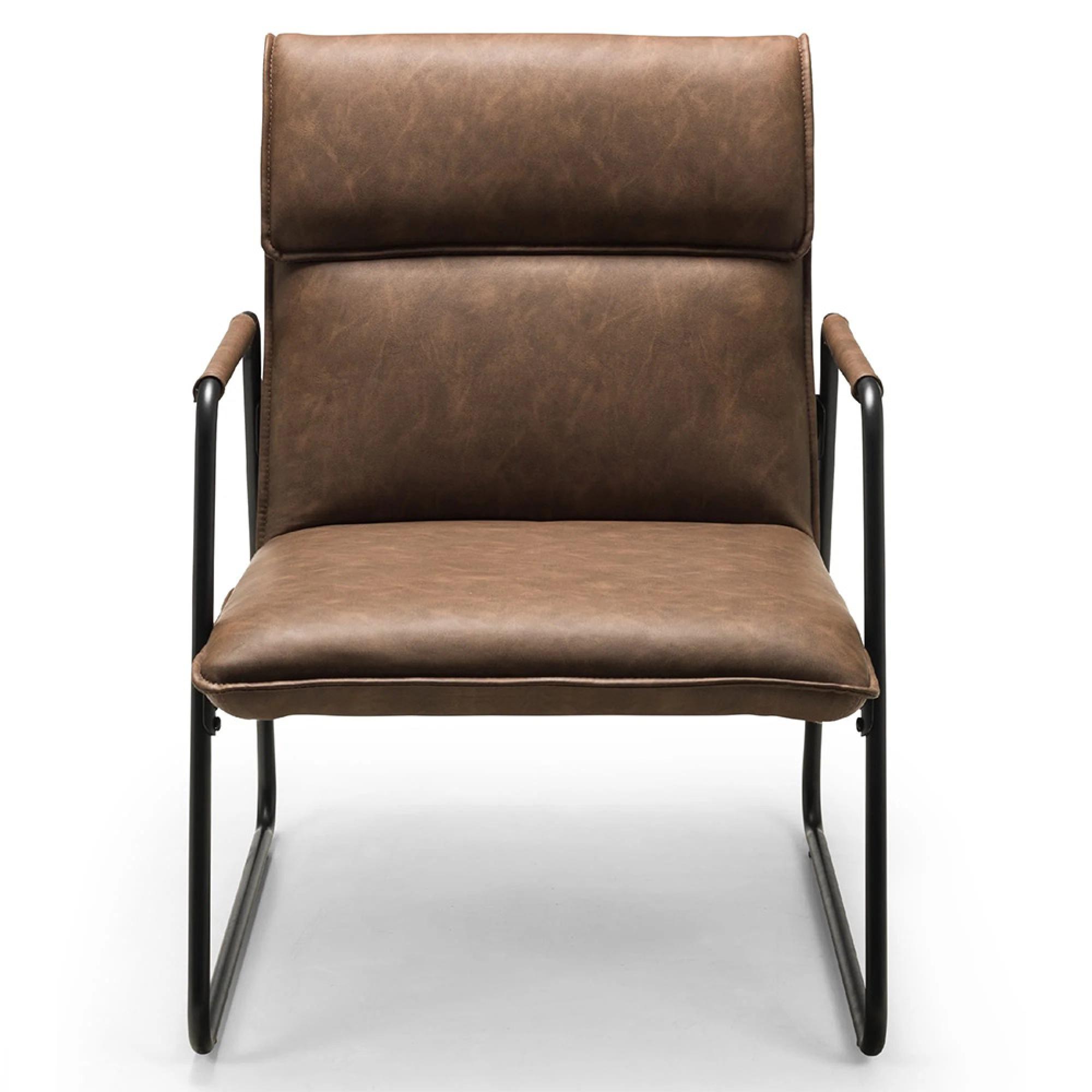 Gramercy Brown Leather Accent Chair (Solid in Pairs)