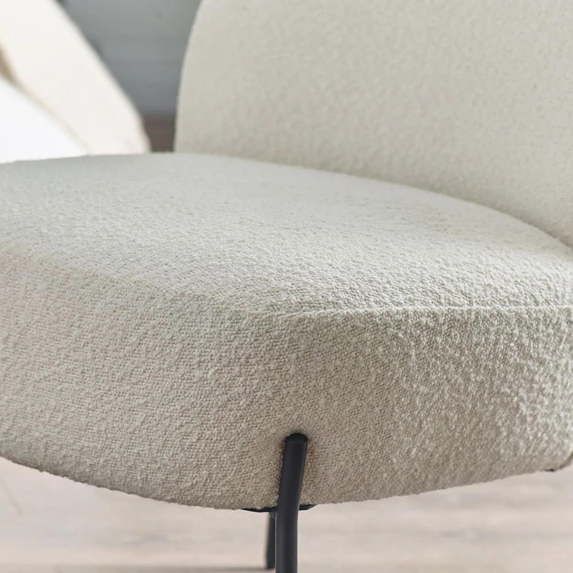 Lulu Accent Chair - Ivory Boucle Fabric