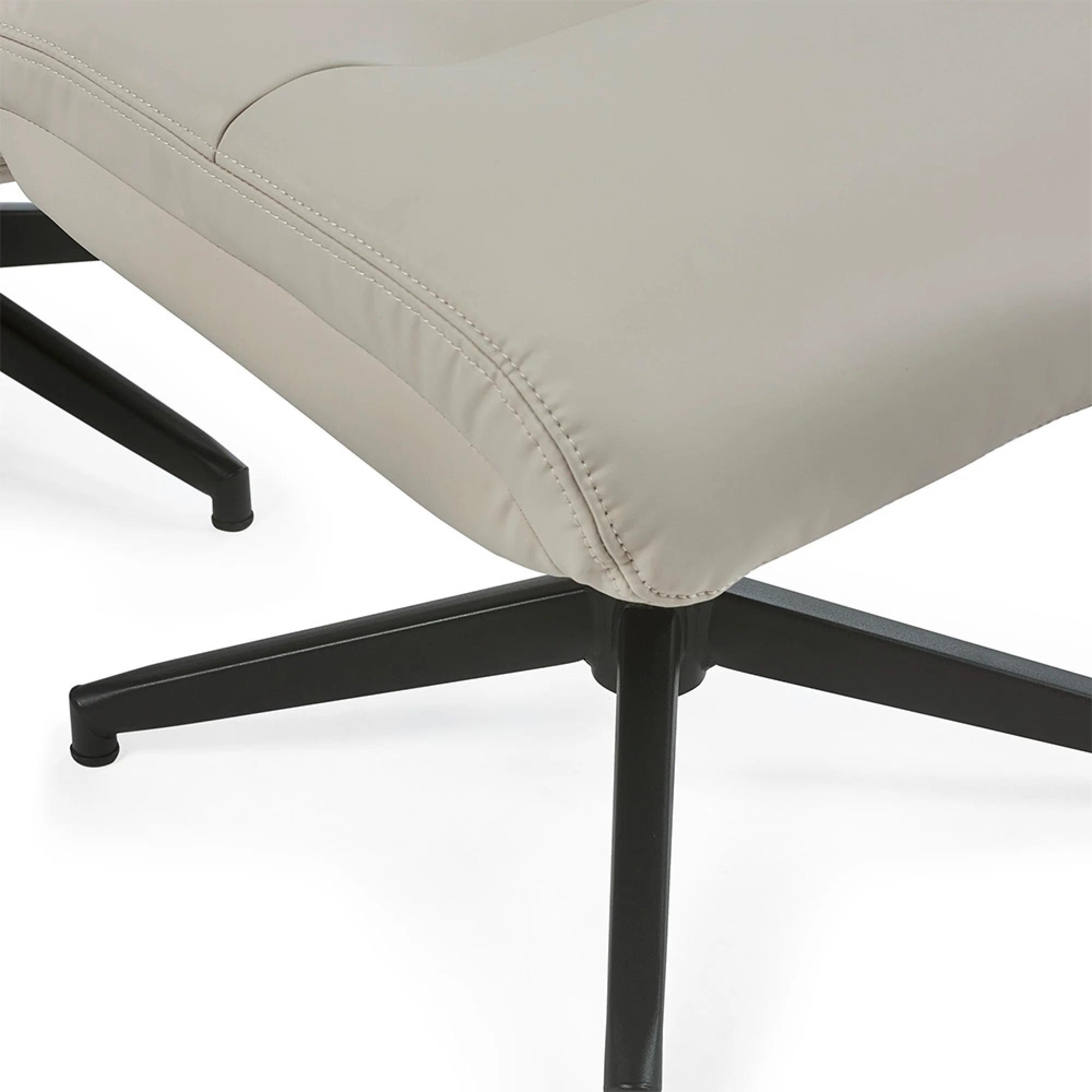 Priya Armchair with Footstool - Grey Fabric