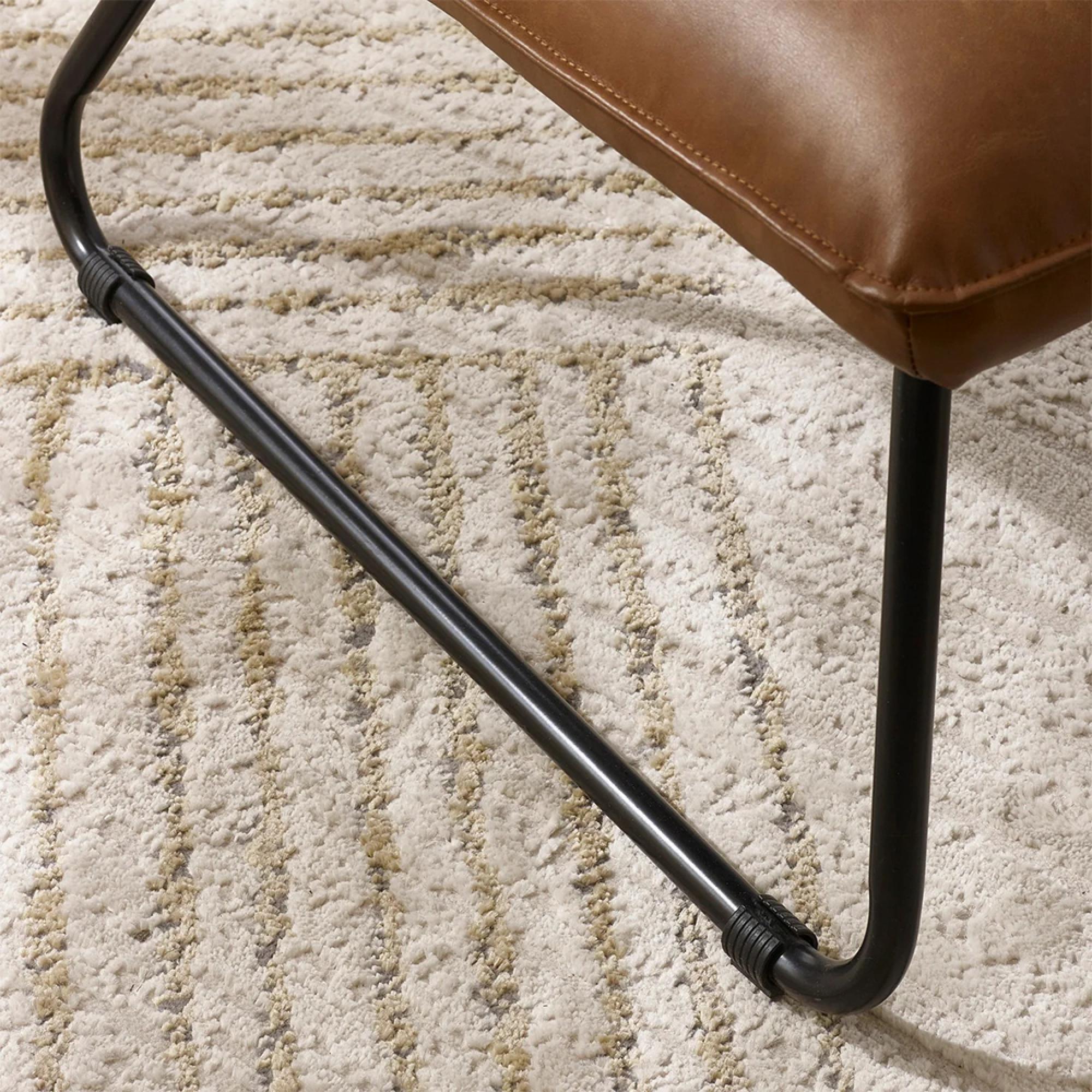 Saxon Lounge Chair - Tan Brown Faux Leather