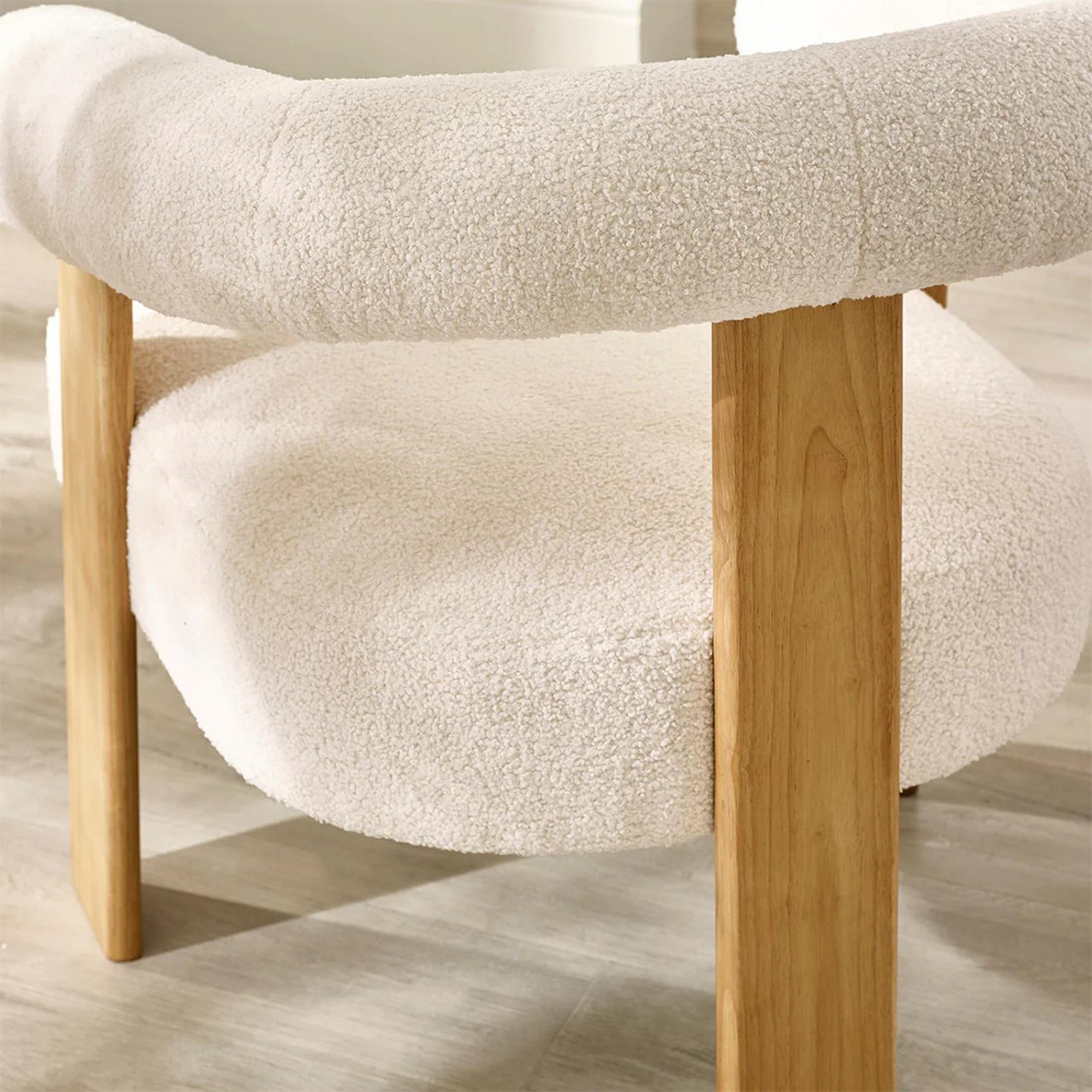 Freya Accent Chair - White Boucle Fabric