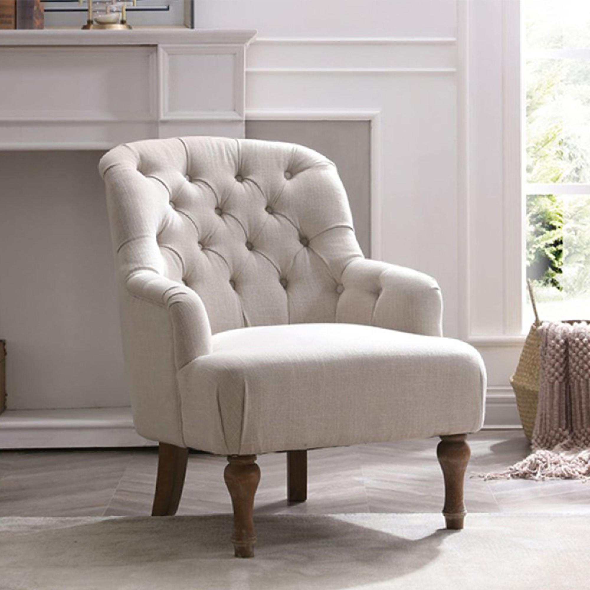 Bianca Armchair - Antheia Cream Linen Fabric
