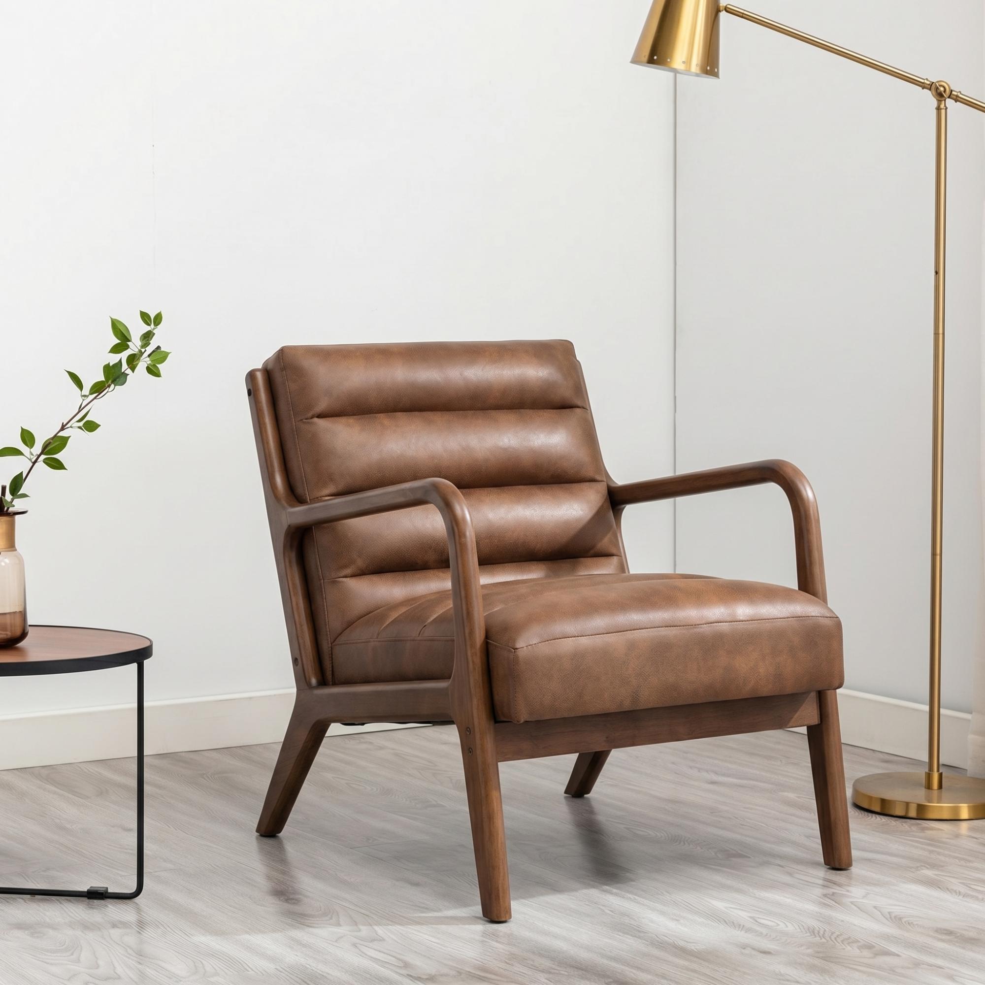 Inca Armchair - Achilles Brown Faux Leather